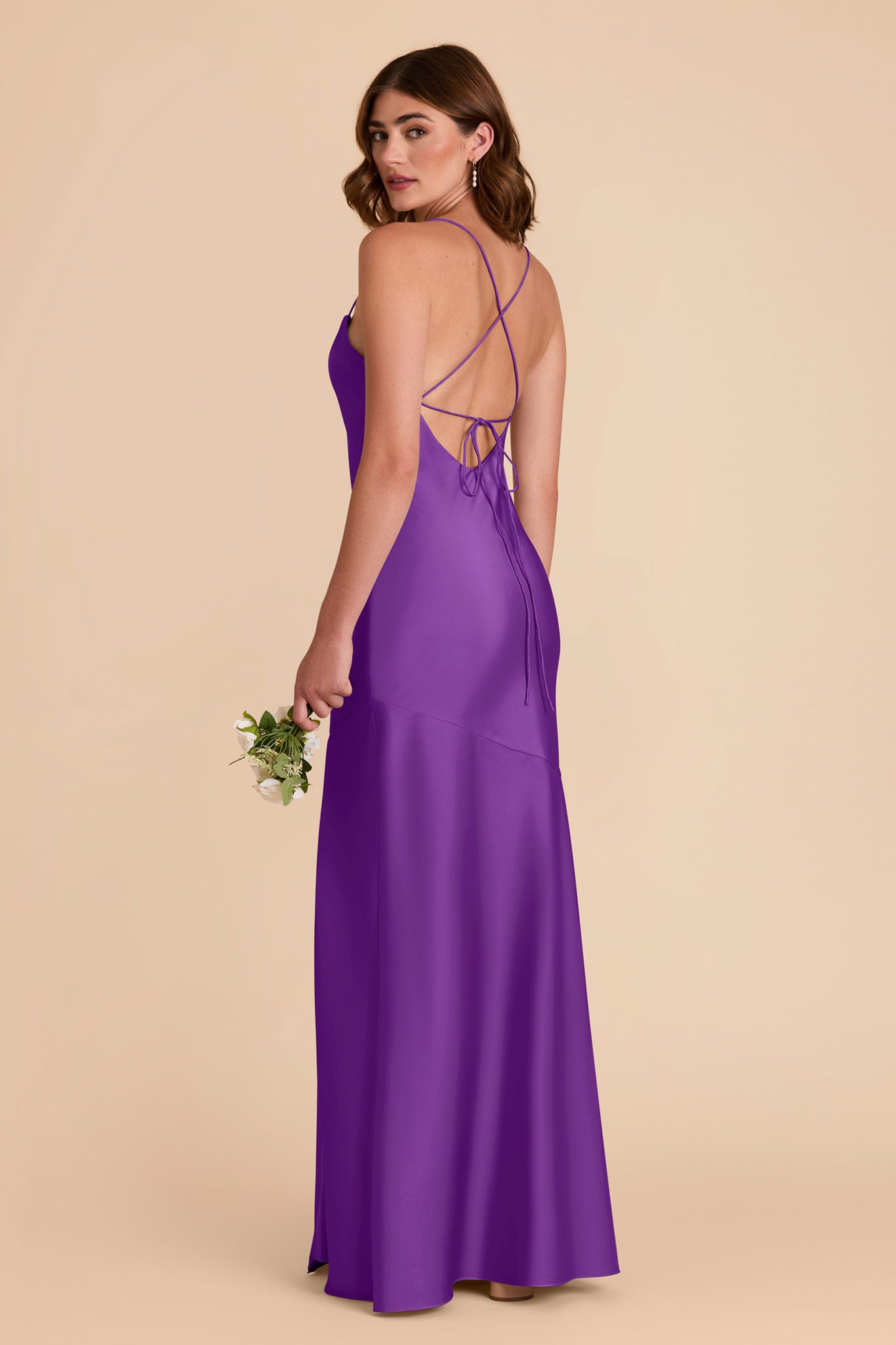 Amethyst Olivia Matte Satin Dress by Birdy Grey