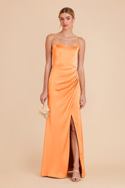 Apricot Anne Matte Satin Dress by Birdy Grey