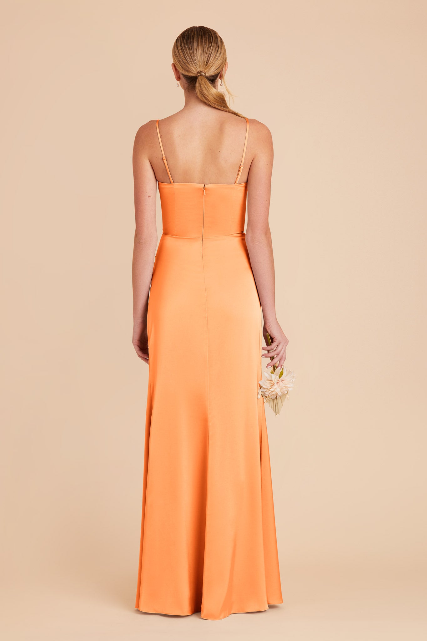 Apricot Anne Matte Satin Dress by Birdy Grey