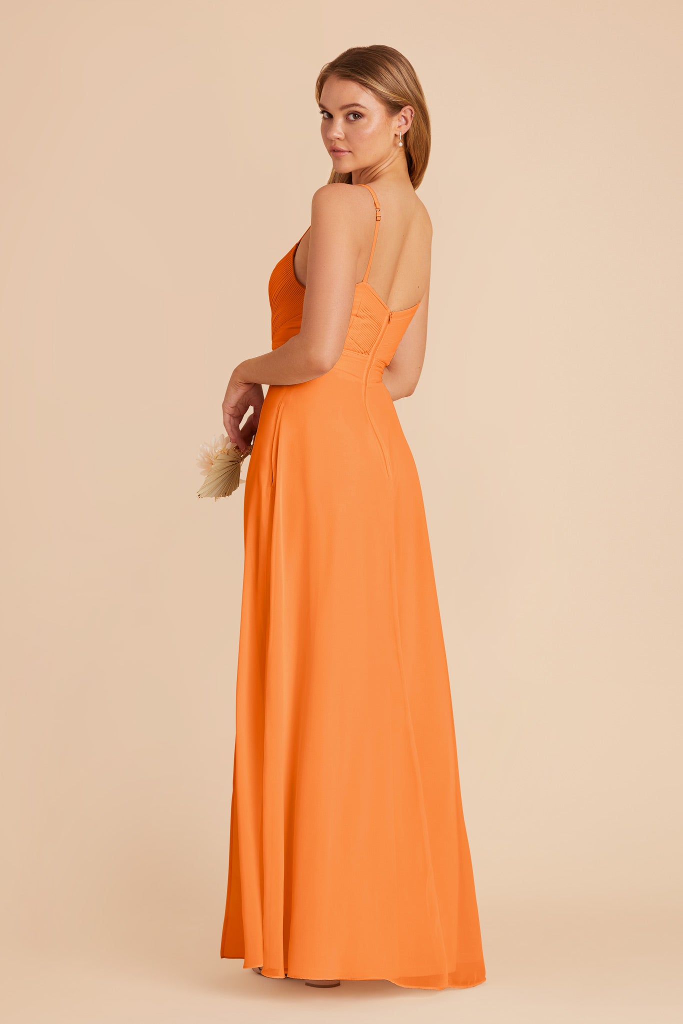 Apricot Deborah Chiffon Dress by Birdy Grey