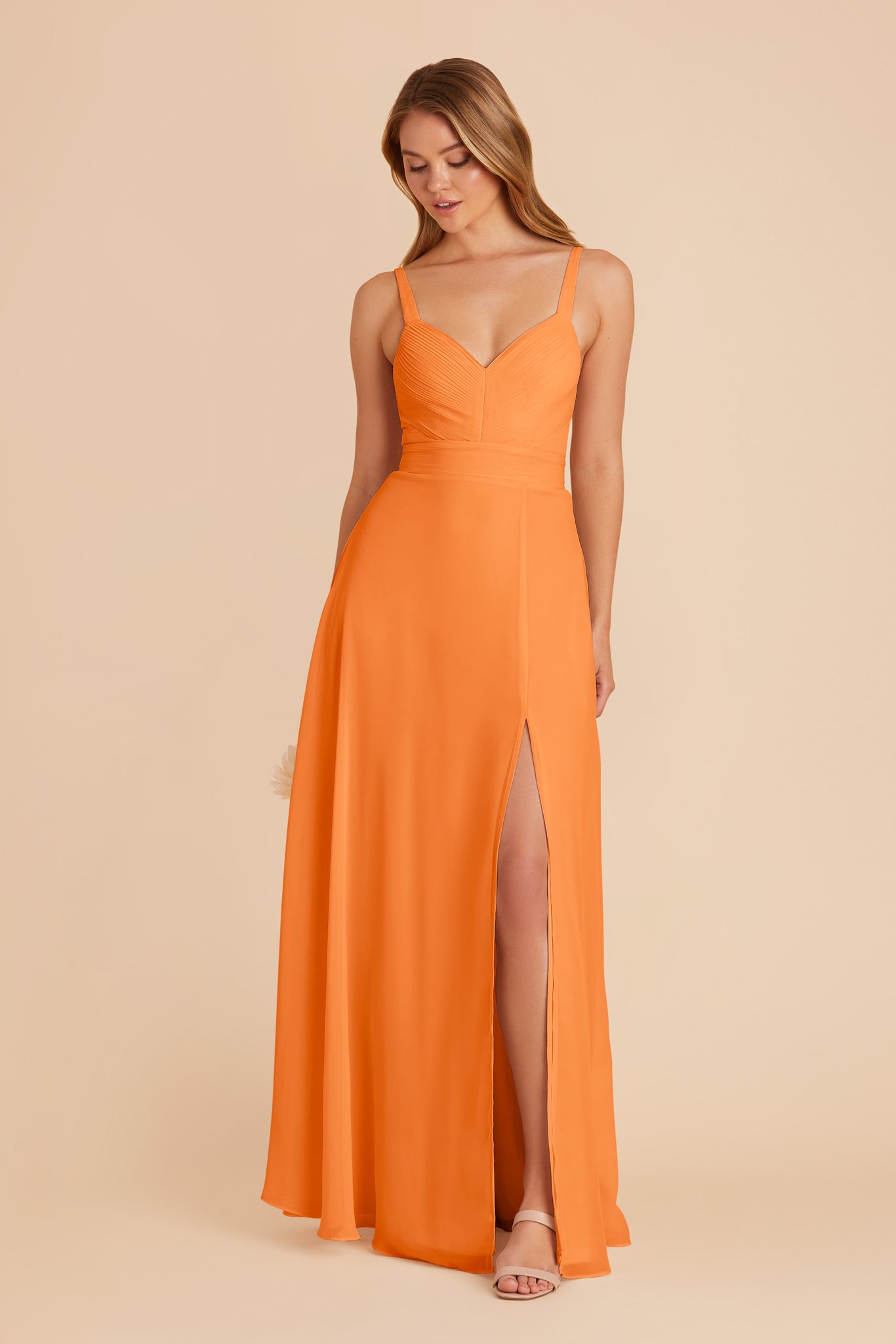 Apricot Deborah Chiffon Dress by Birdy Grey