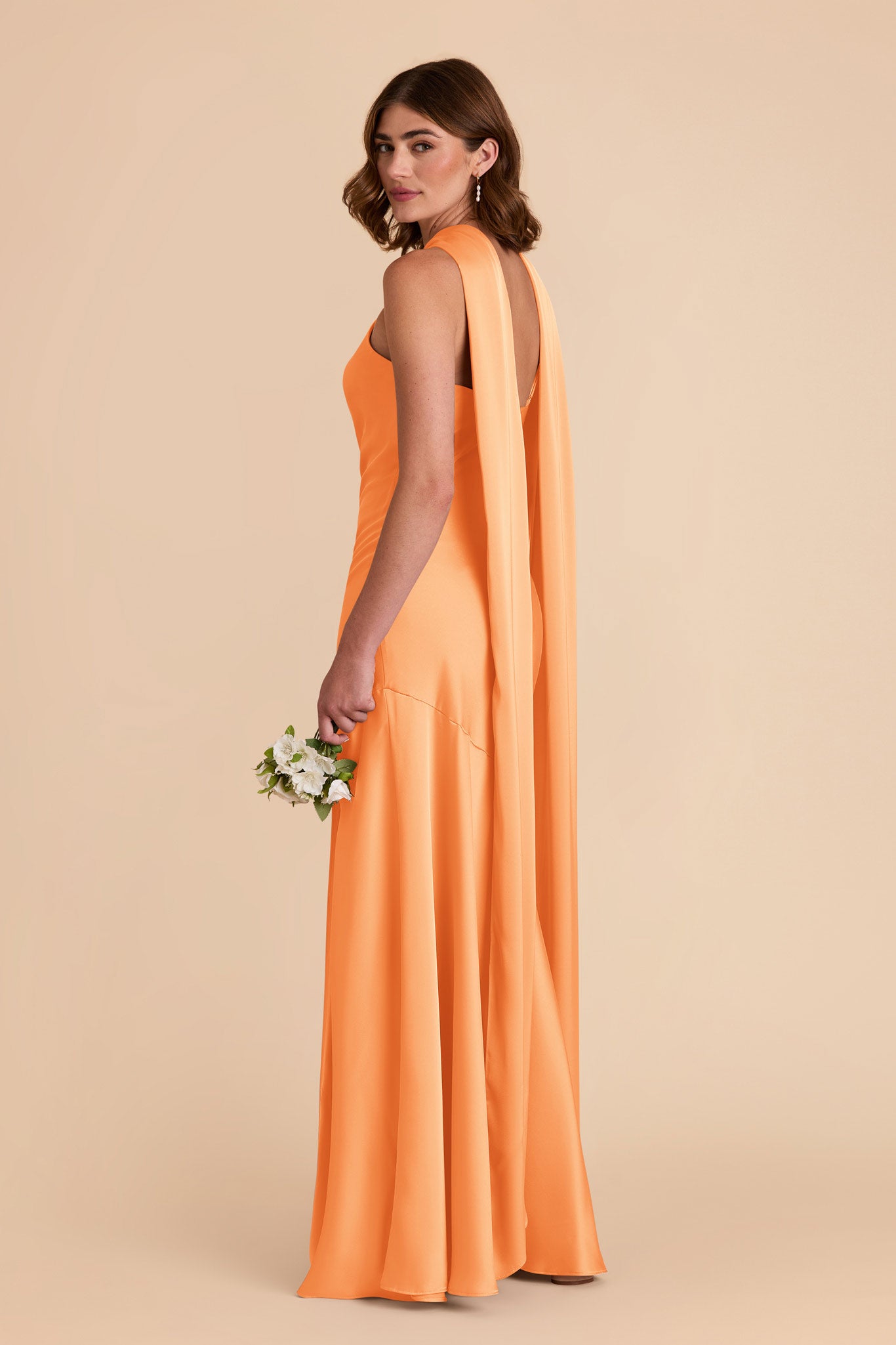 Apricot Eileen Matte Satin Dress by Birdy Grey