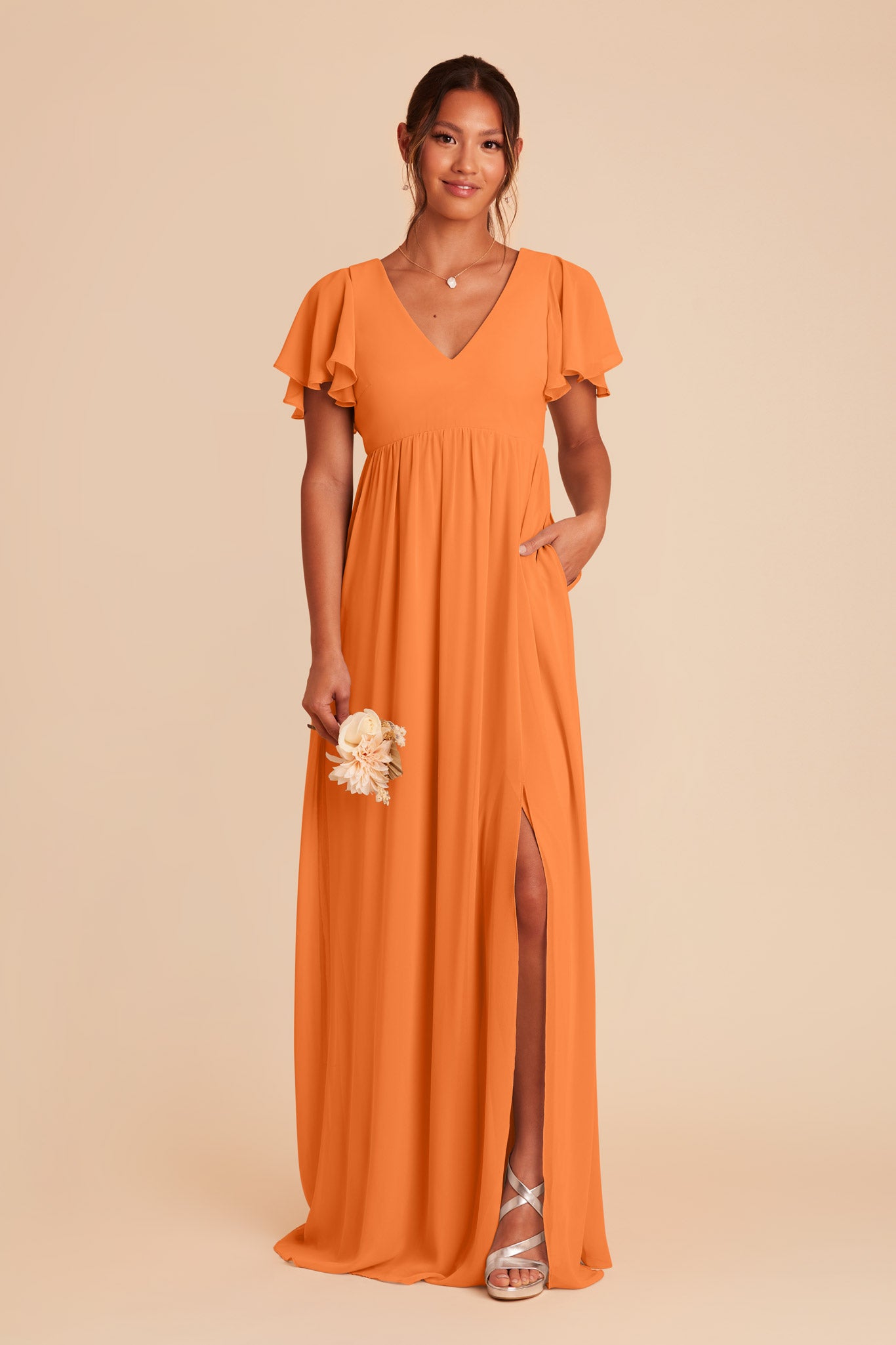 Apricot Hannah Empire Dress by Birdy Grey