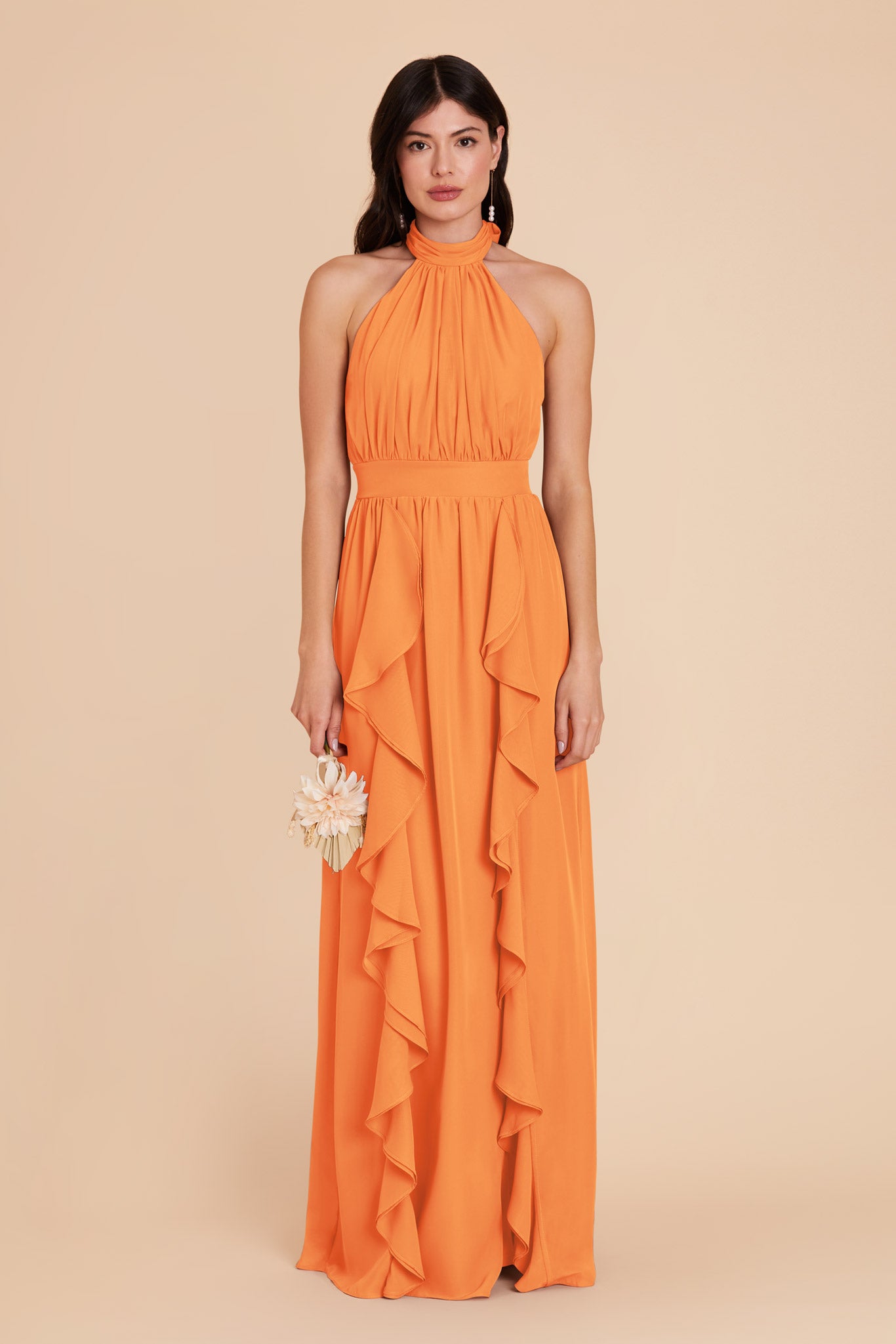 Apricot Joyce Chiffon Dress by Birdy Grey