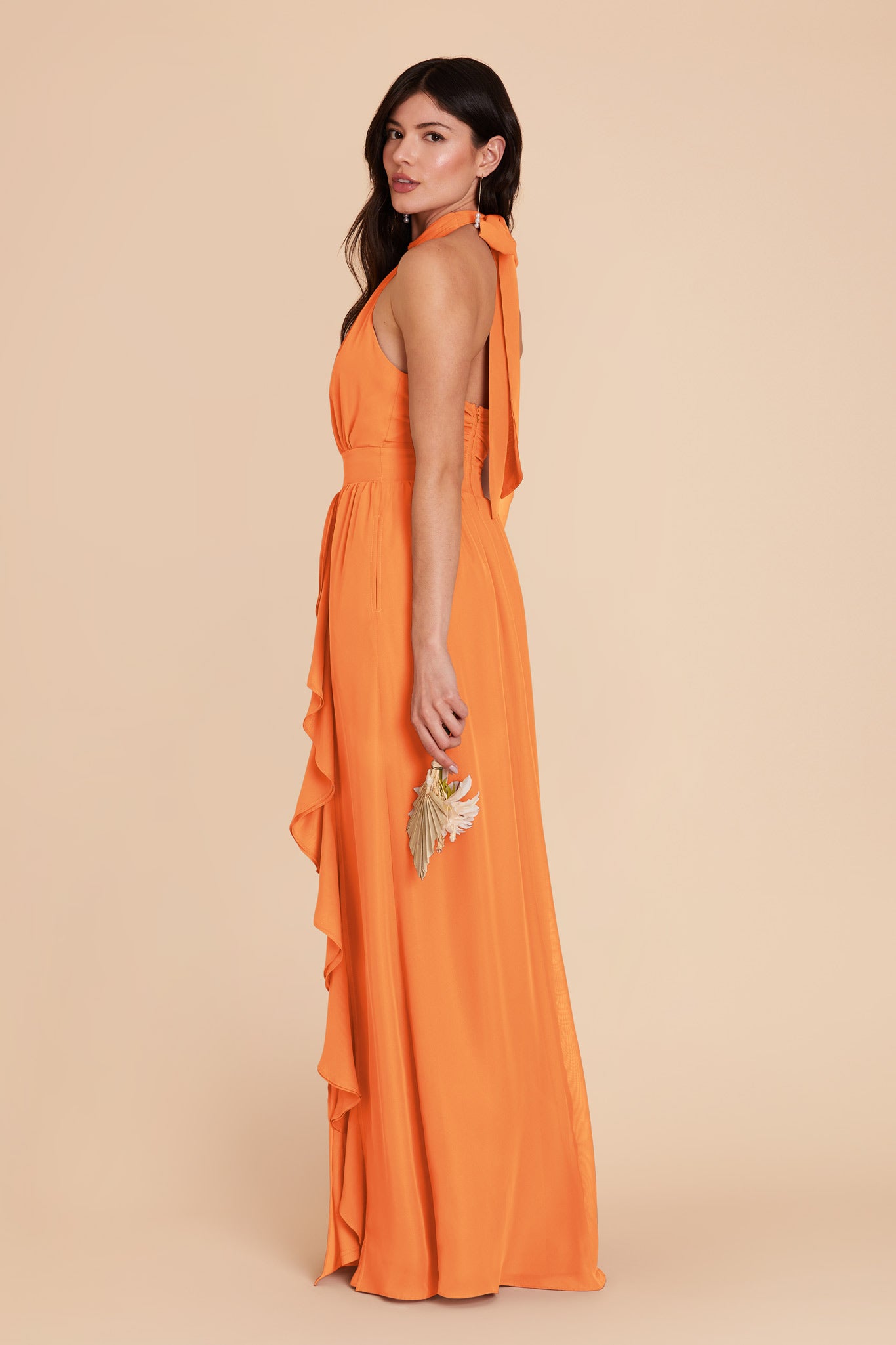 Apricot Joyce Chiffon Dress by Birdy Grey