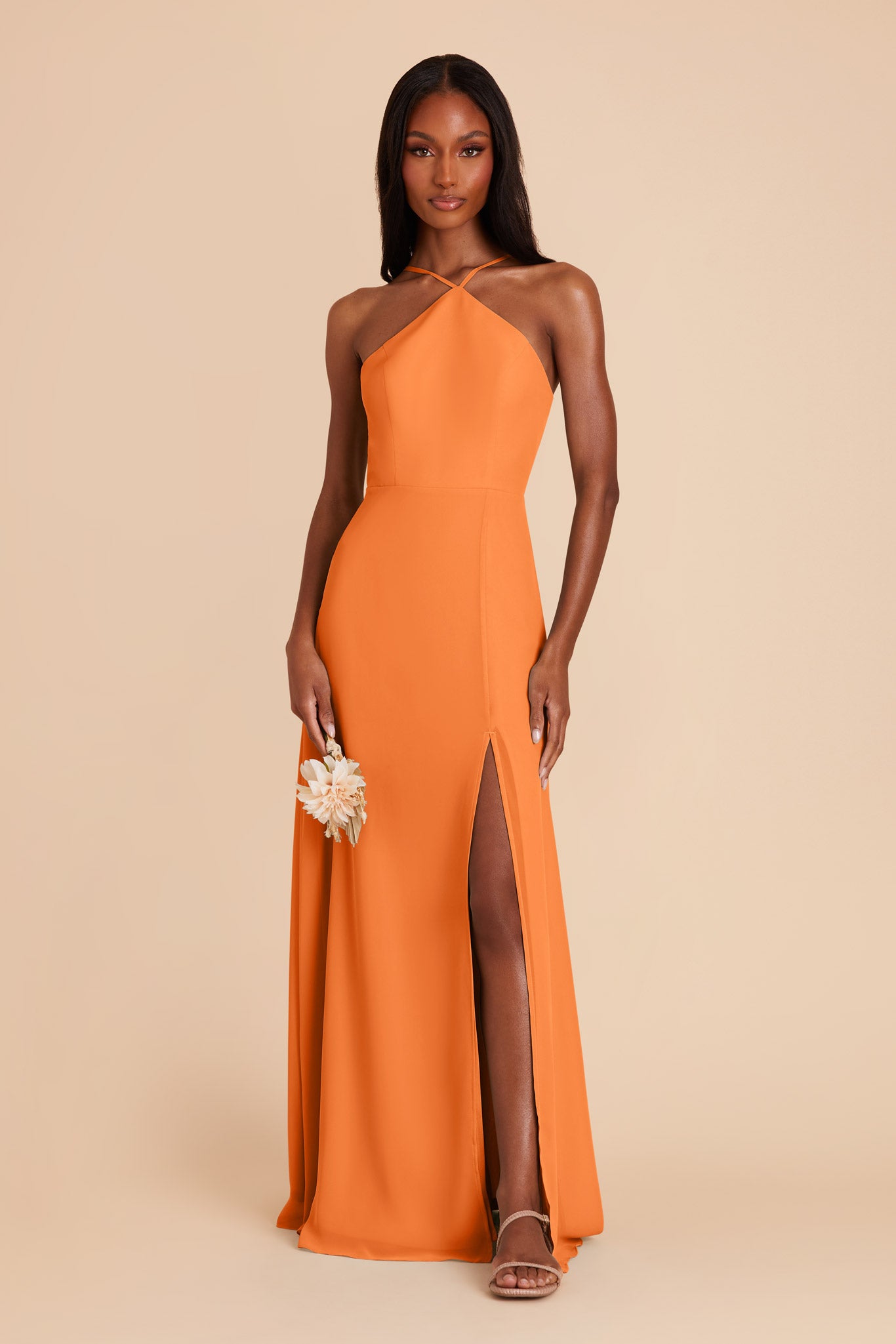 Apricot Juliet Chiffon Dress by Birdy Grey