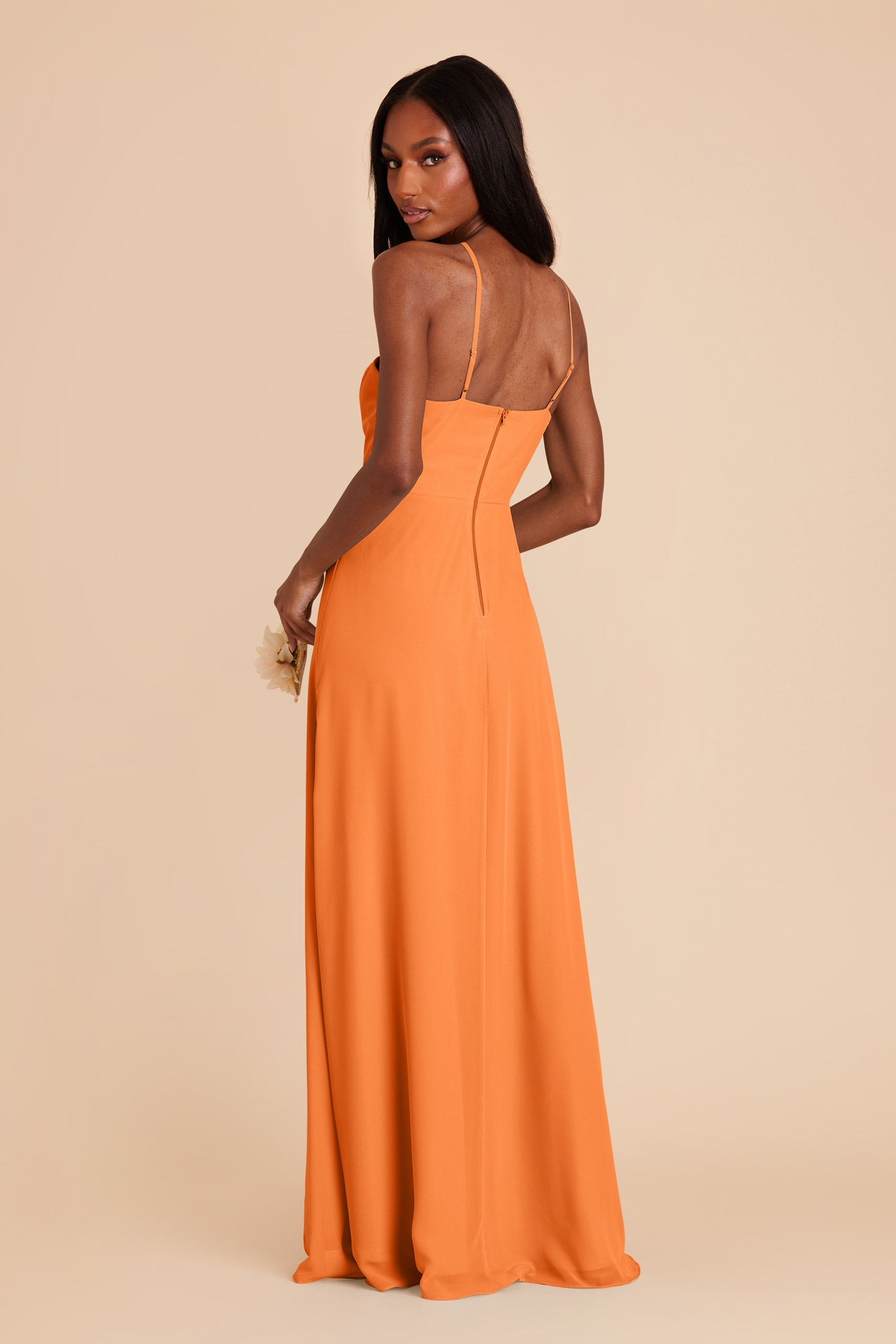 Apricot Juliet Chiffon Dress by Birdy Grey