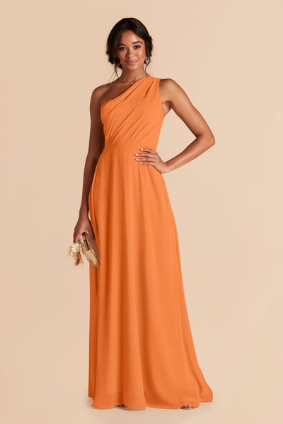 Apricot Kira Chiffon Dress by Birdy Grey