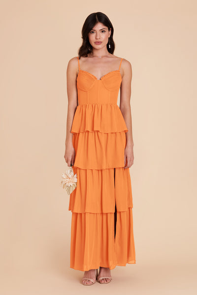 Apricot Lola Chiffon Dress by Birdy Grey