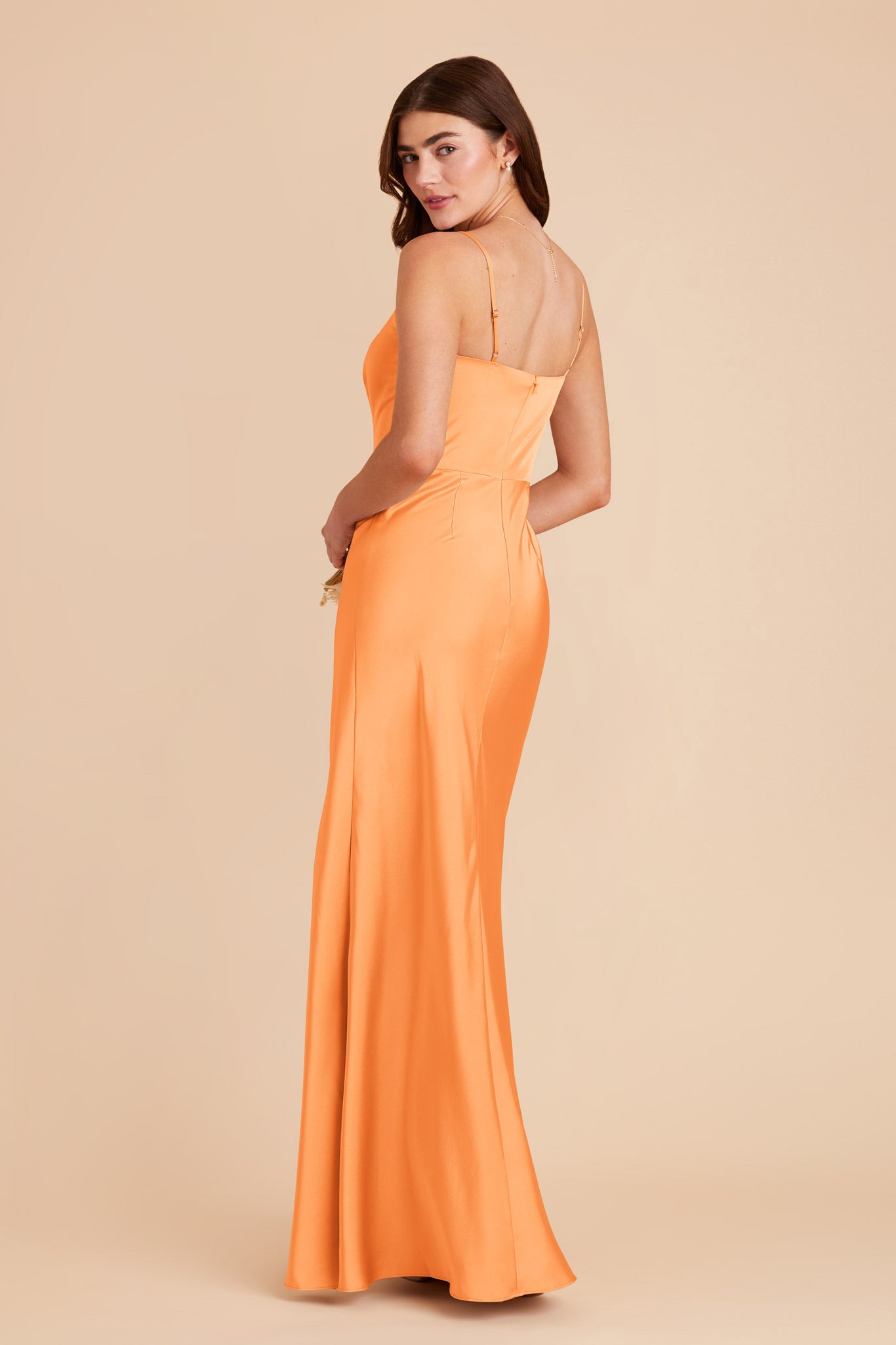 Apricot Mai Matte Satin Dress by Birdy Grey