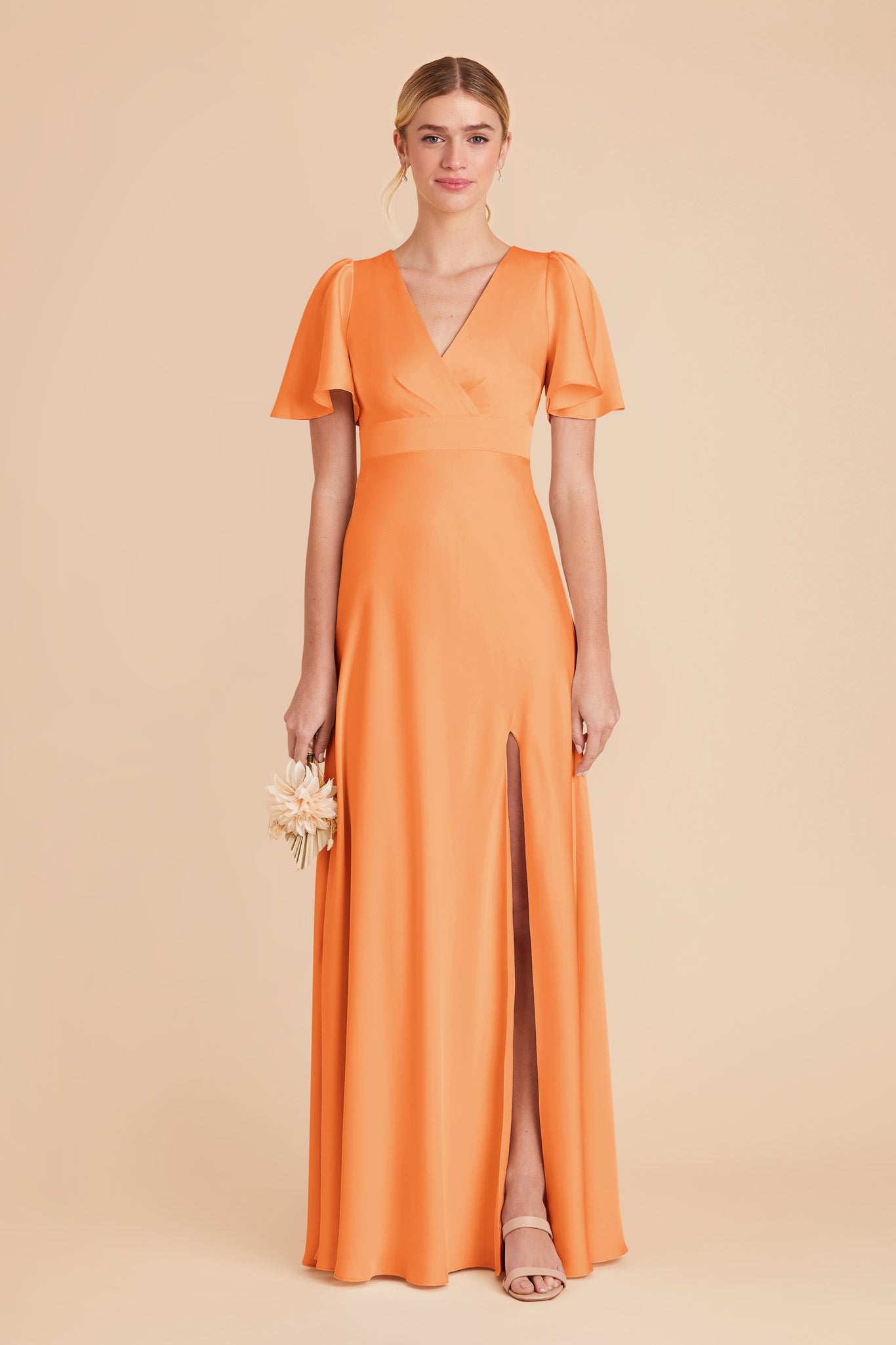 Apricot Marni Matte Satin Dress by Birdy Grey