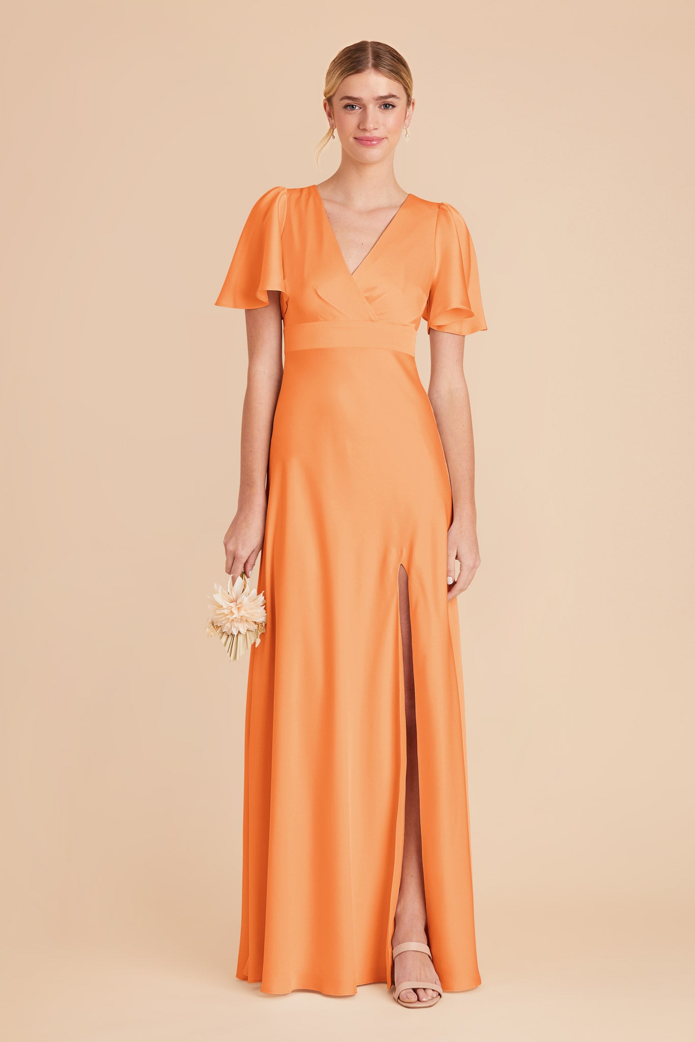 Apricot Marni Matte Satin Dress by Birdy Grey