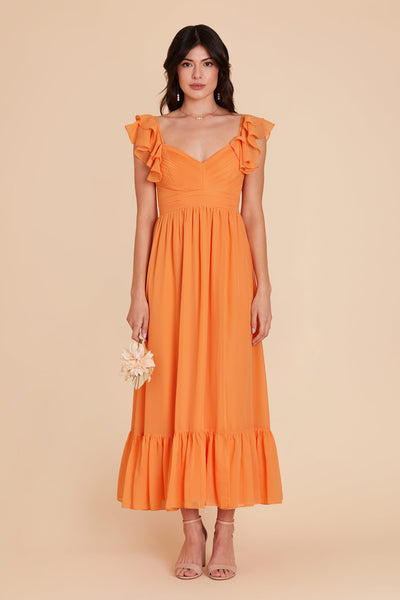 Apricot Michelle Chiffon Dress by Birdy Grey