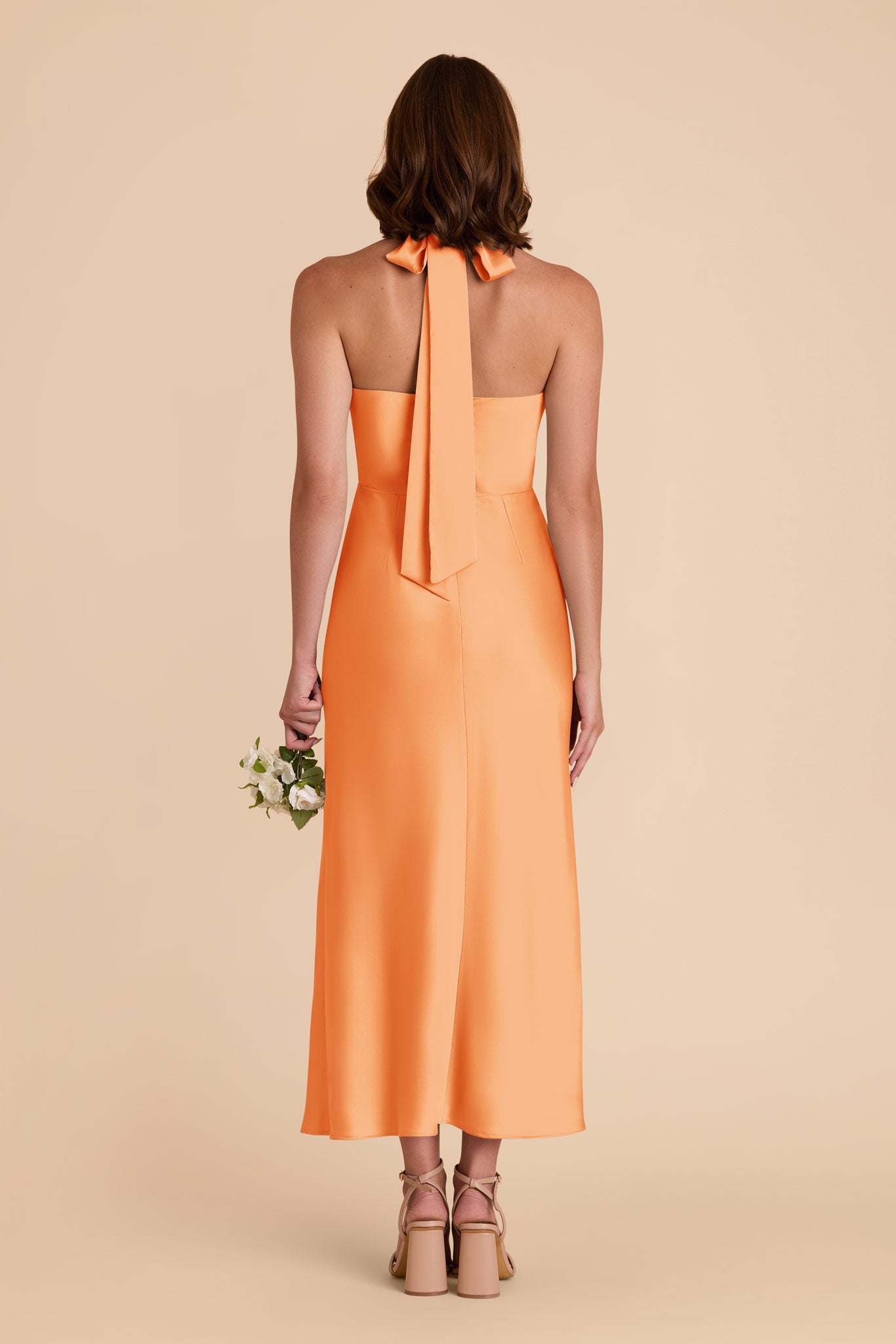 Apricot Monique Matte Satin Dress by Birdy Grey