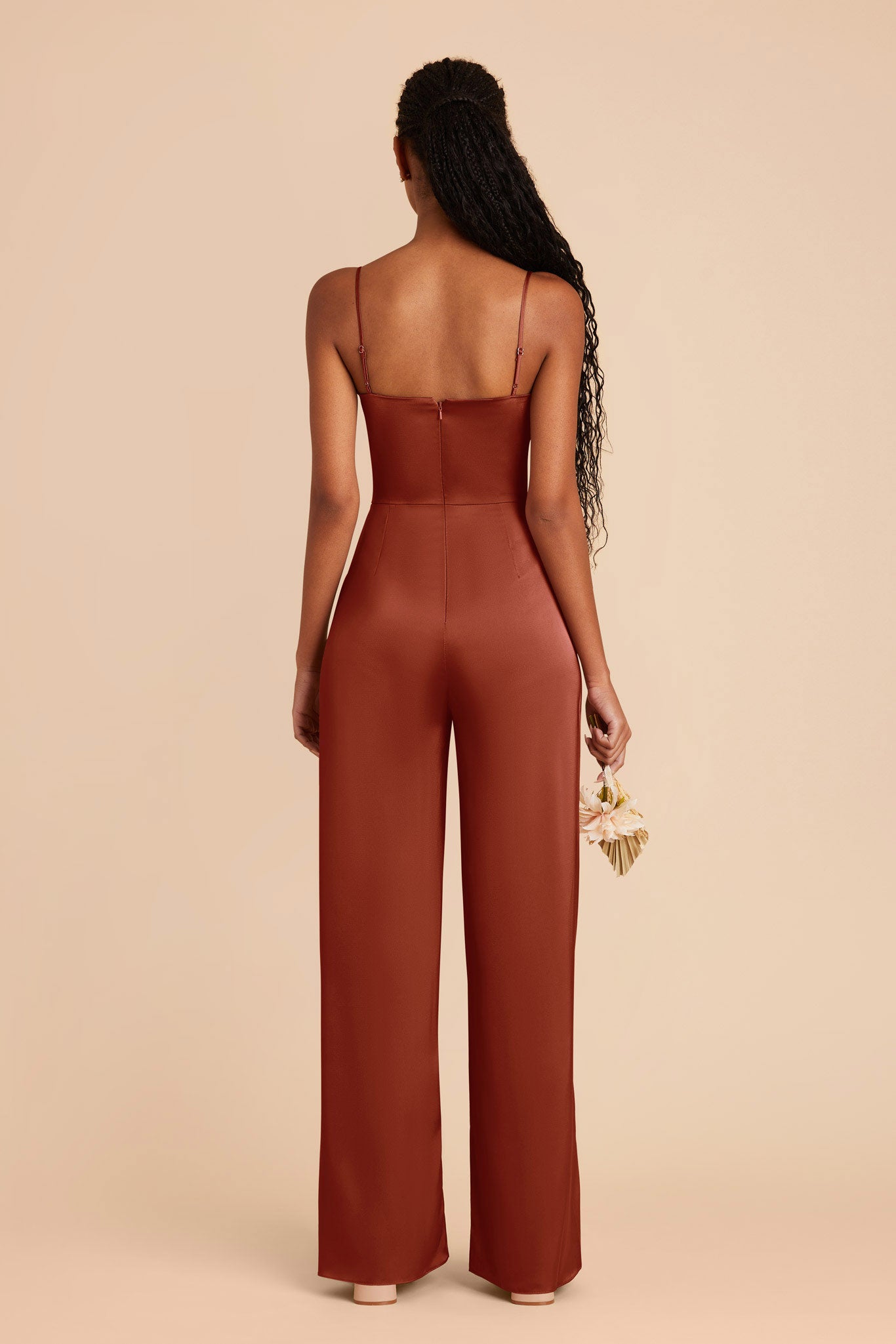 Auburn Donna Matte Satin Jumpsuit by Birdy Grey