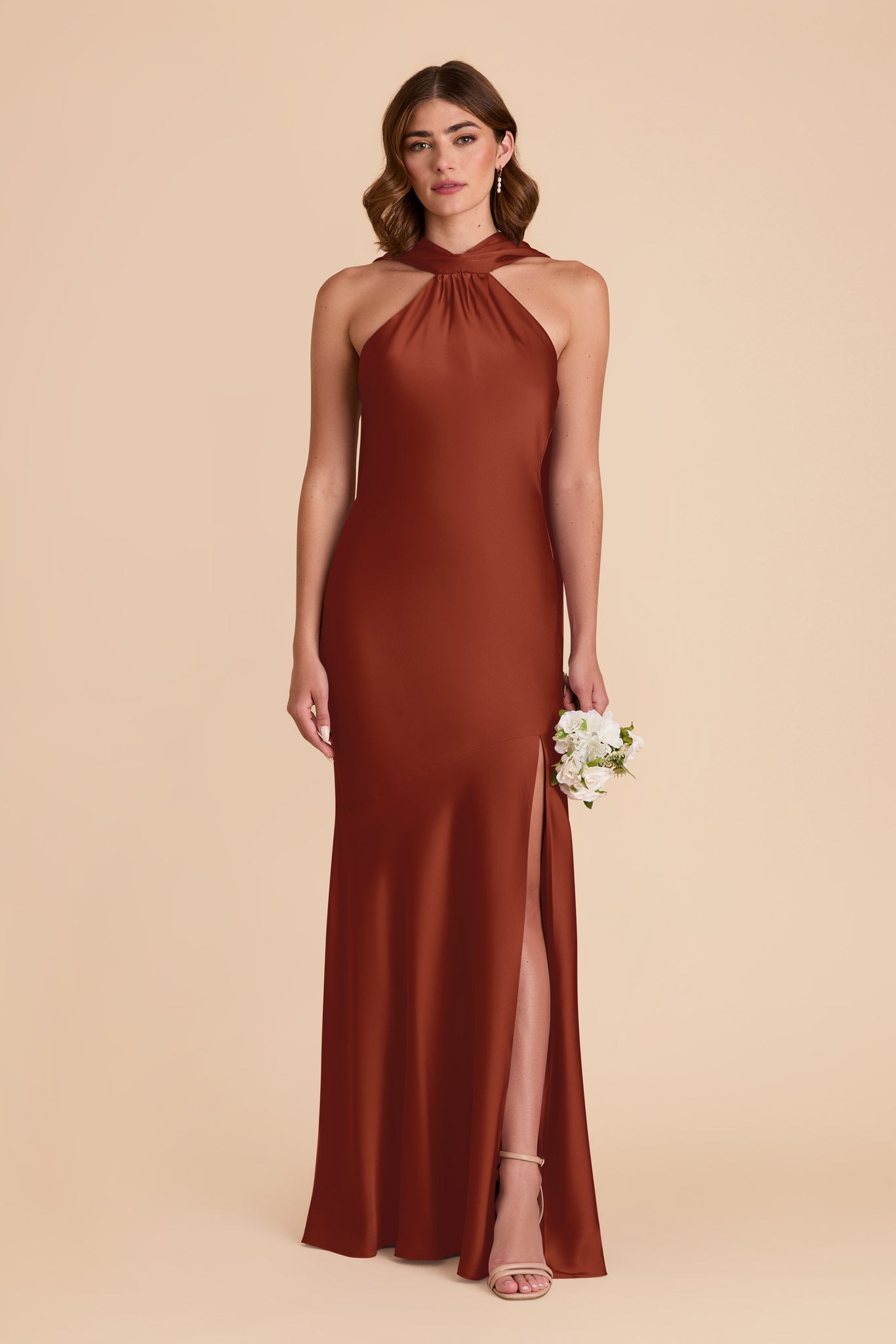 Auburn Eileen Matte Satin Dress by Birdy Grey