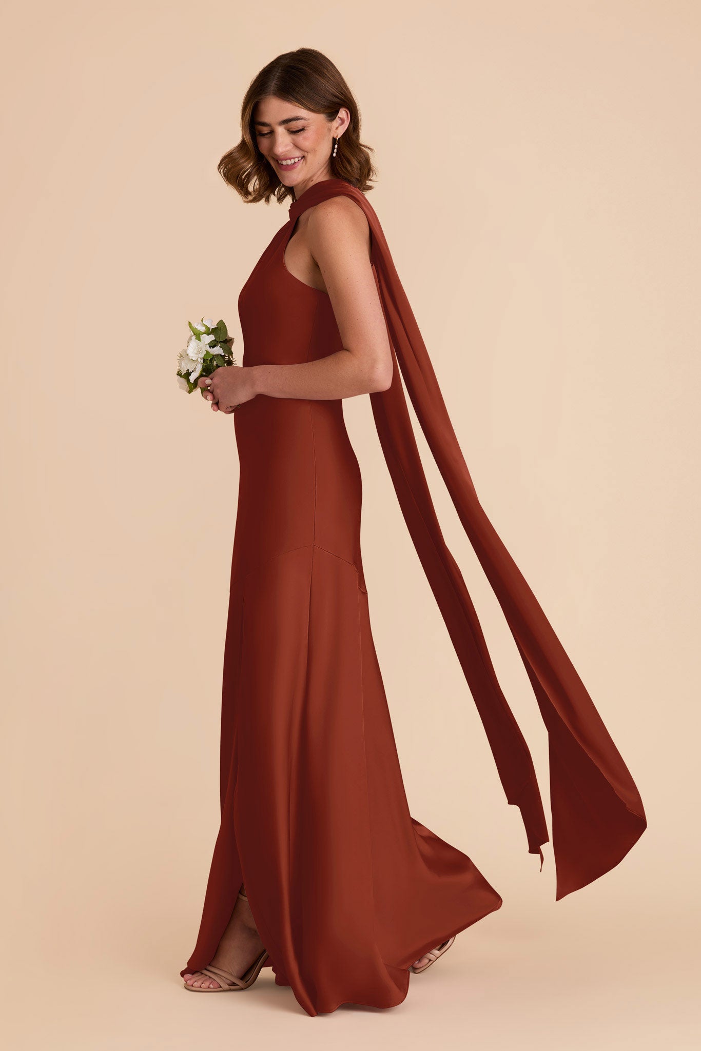 Auburn Eileen Matte Satin Dress by Birdy Grey