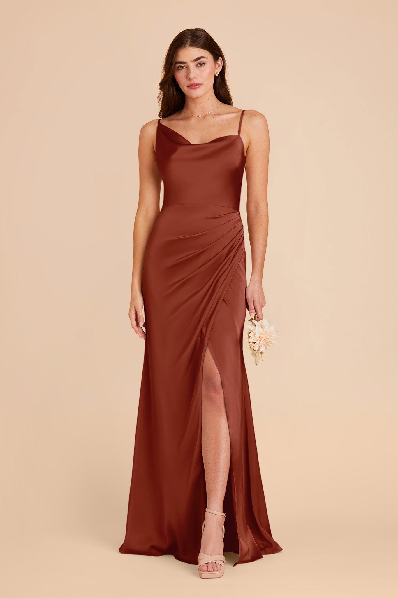 Auburn Jennifer Matte Satin Dress by Birdy Grey