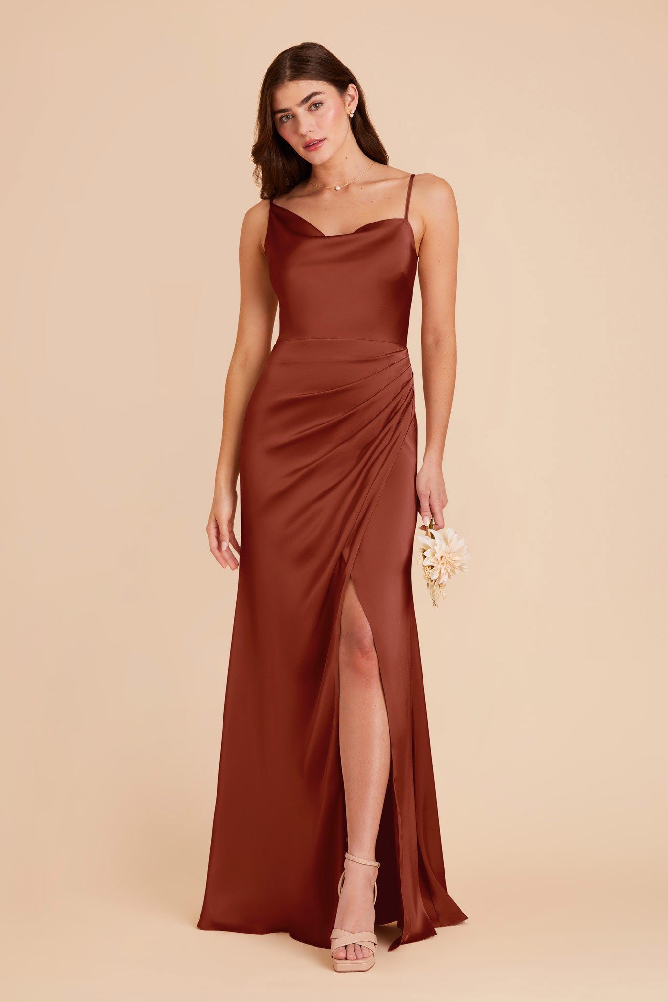 Auburn Jennifer Matte Satin Dress by Birdy Grey