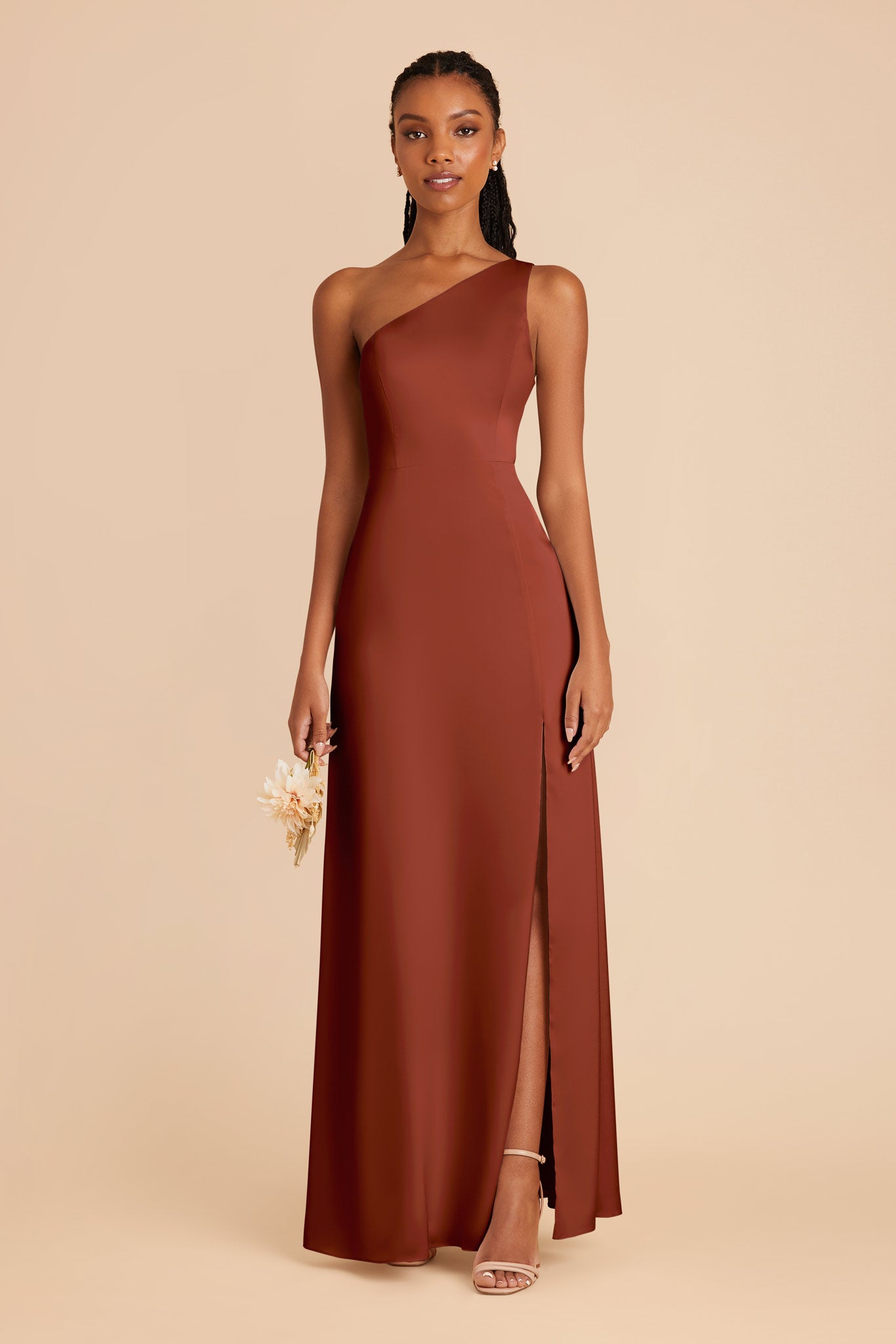 Auburn Kira Matte Satin Dress by Birdy Grey