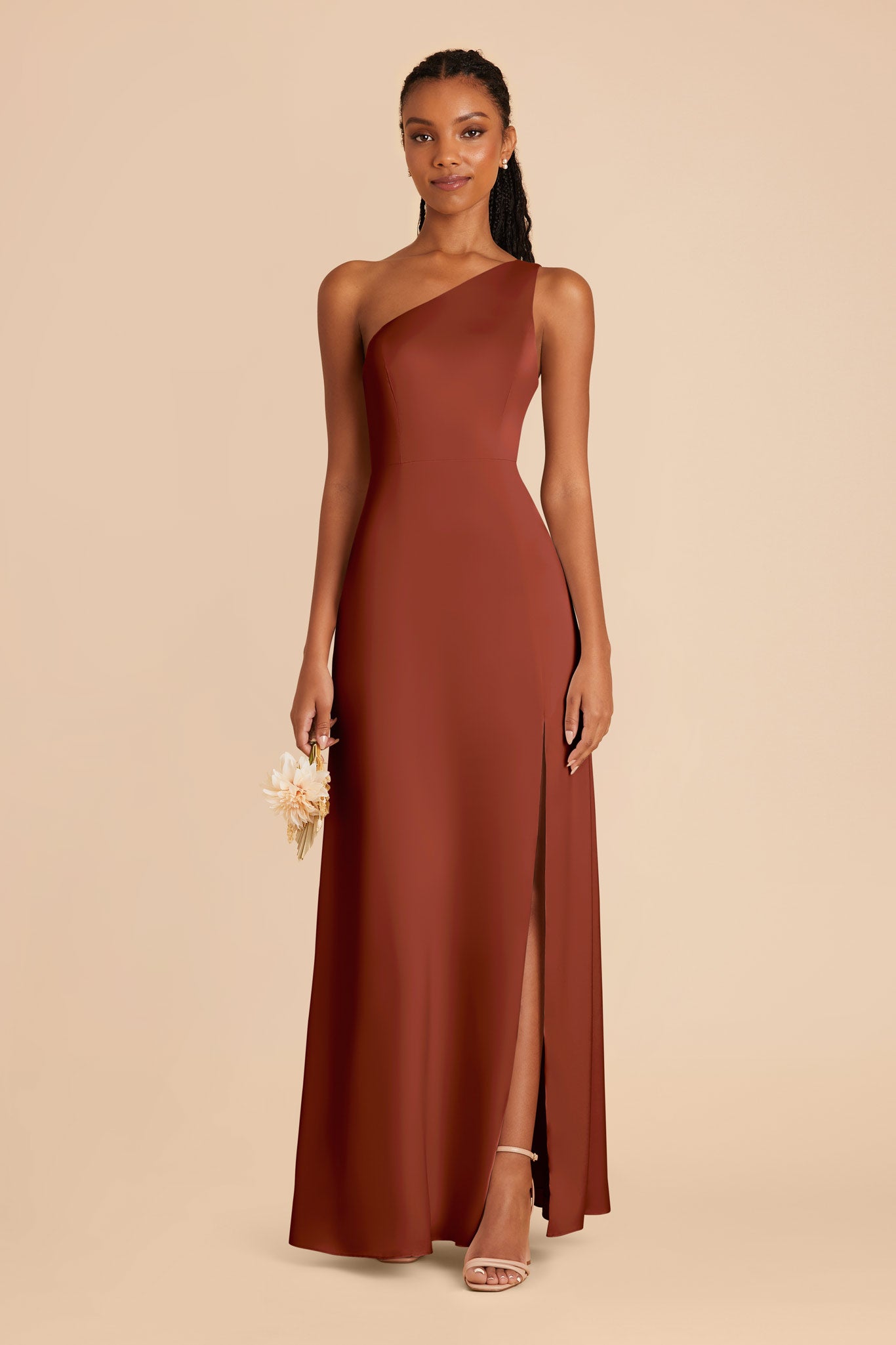 Auburn Kira Matte Satin Dress by Birdy Grey