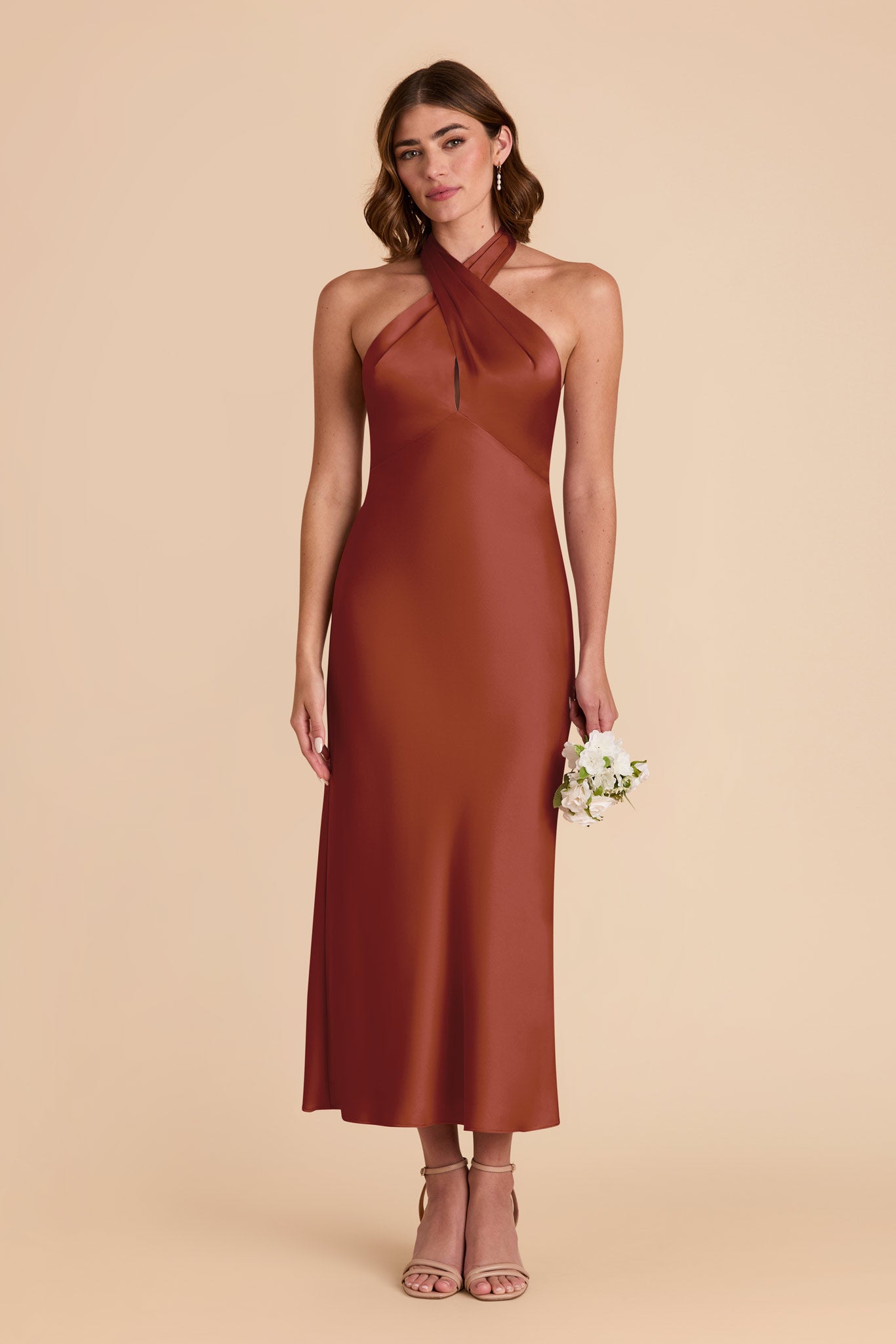 Auburn Monique Matte Satin Dress by Birdy Grey