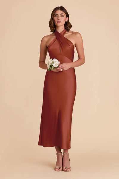 Auburn Monique Matte Satin Dress by Birdy Grey