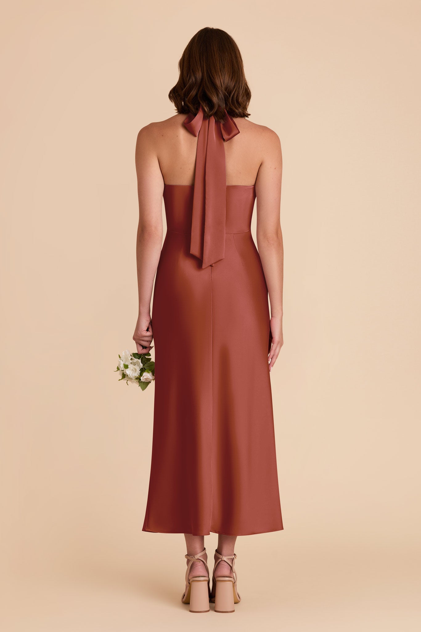 Auburn Monique Matte Satin Dress by Birdy Grey