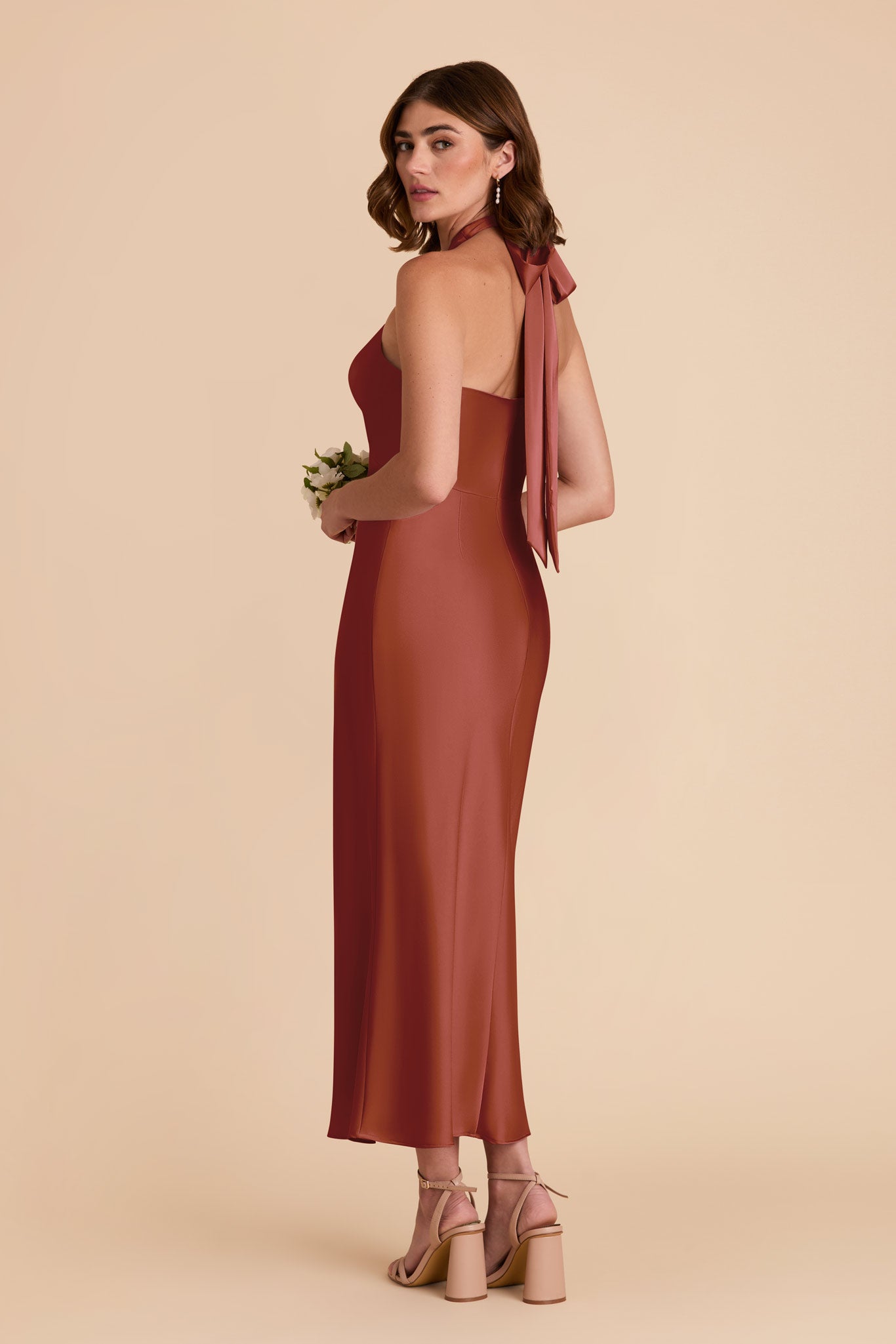 Auburn Monique Matte Satin Dress by Birdy Grey