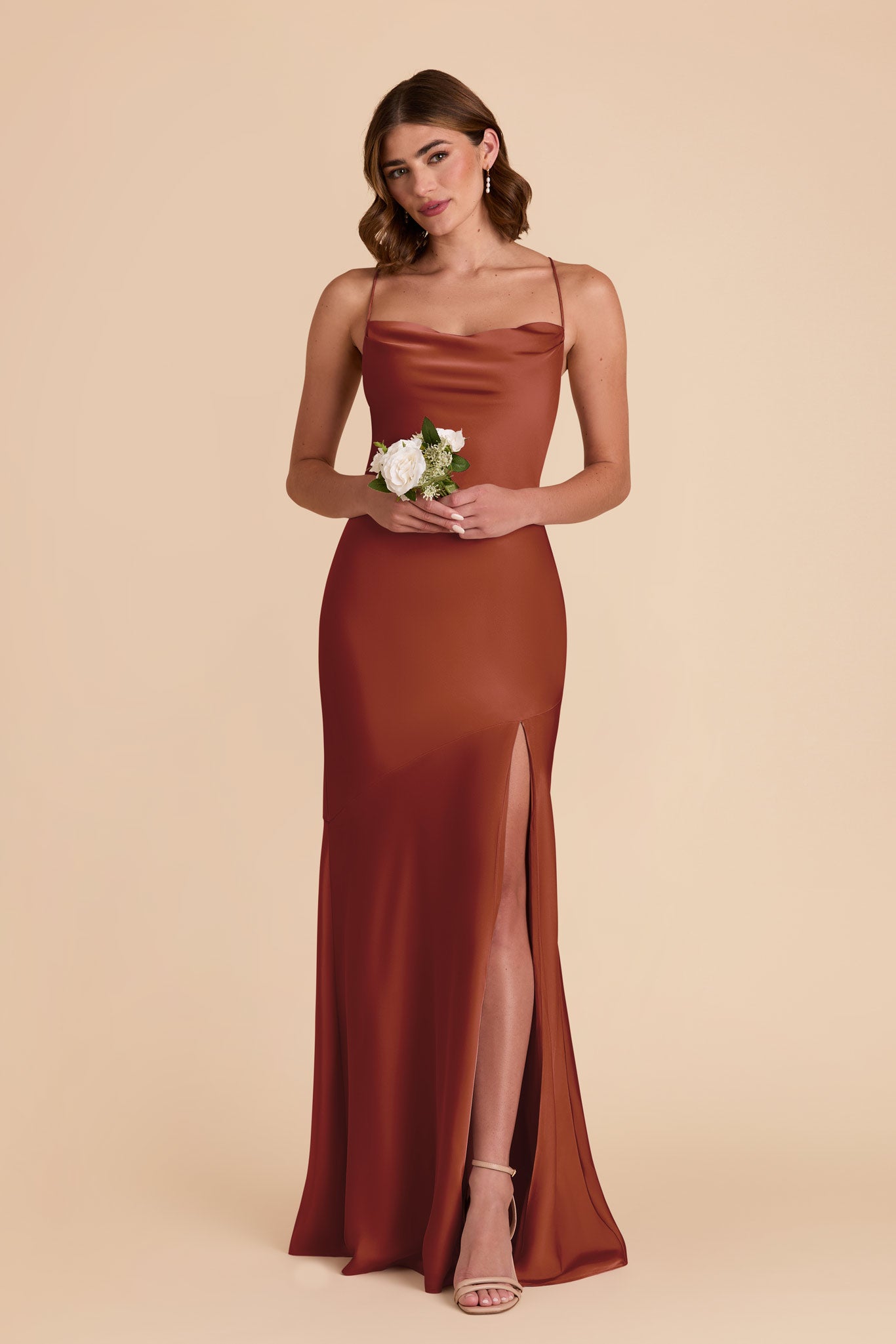 Auburn Olivia Matte Satin Dress by Birdy Grey