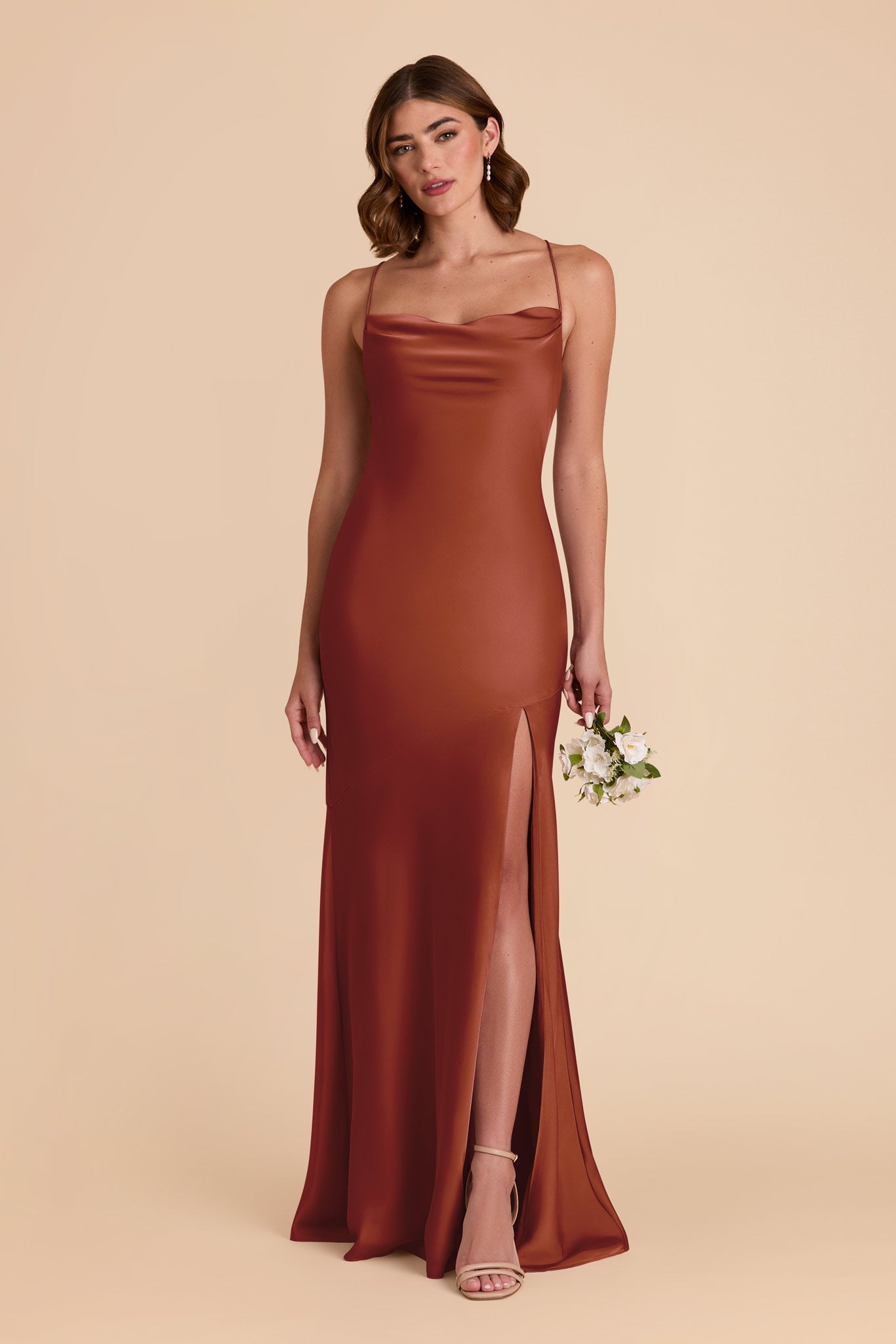 Auburn Olivia Matte Satin Dress by Birdy Grey