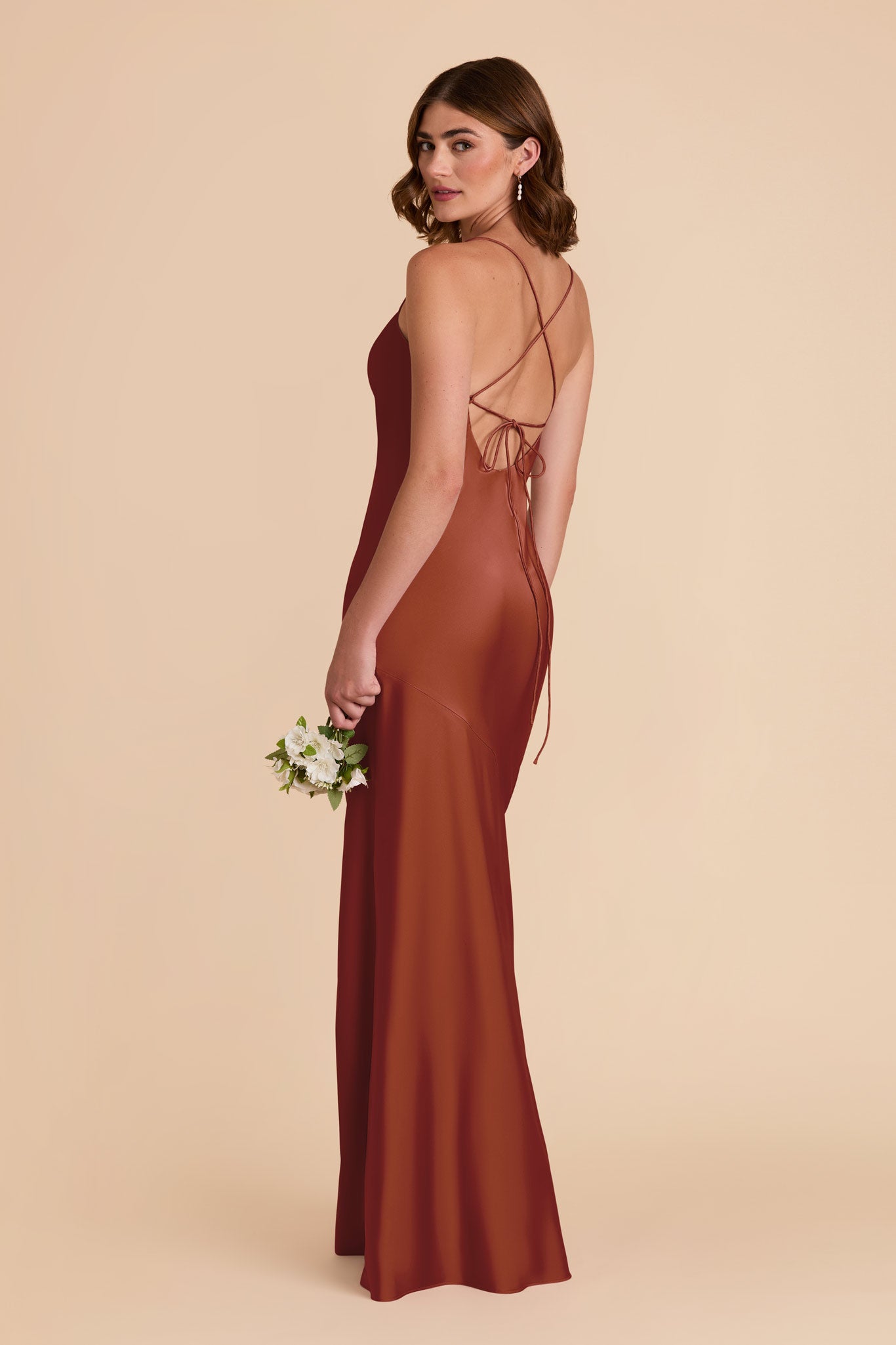 Auburn Olivia Matte Satin Dress by Birdy Grey