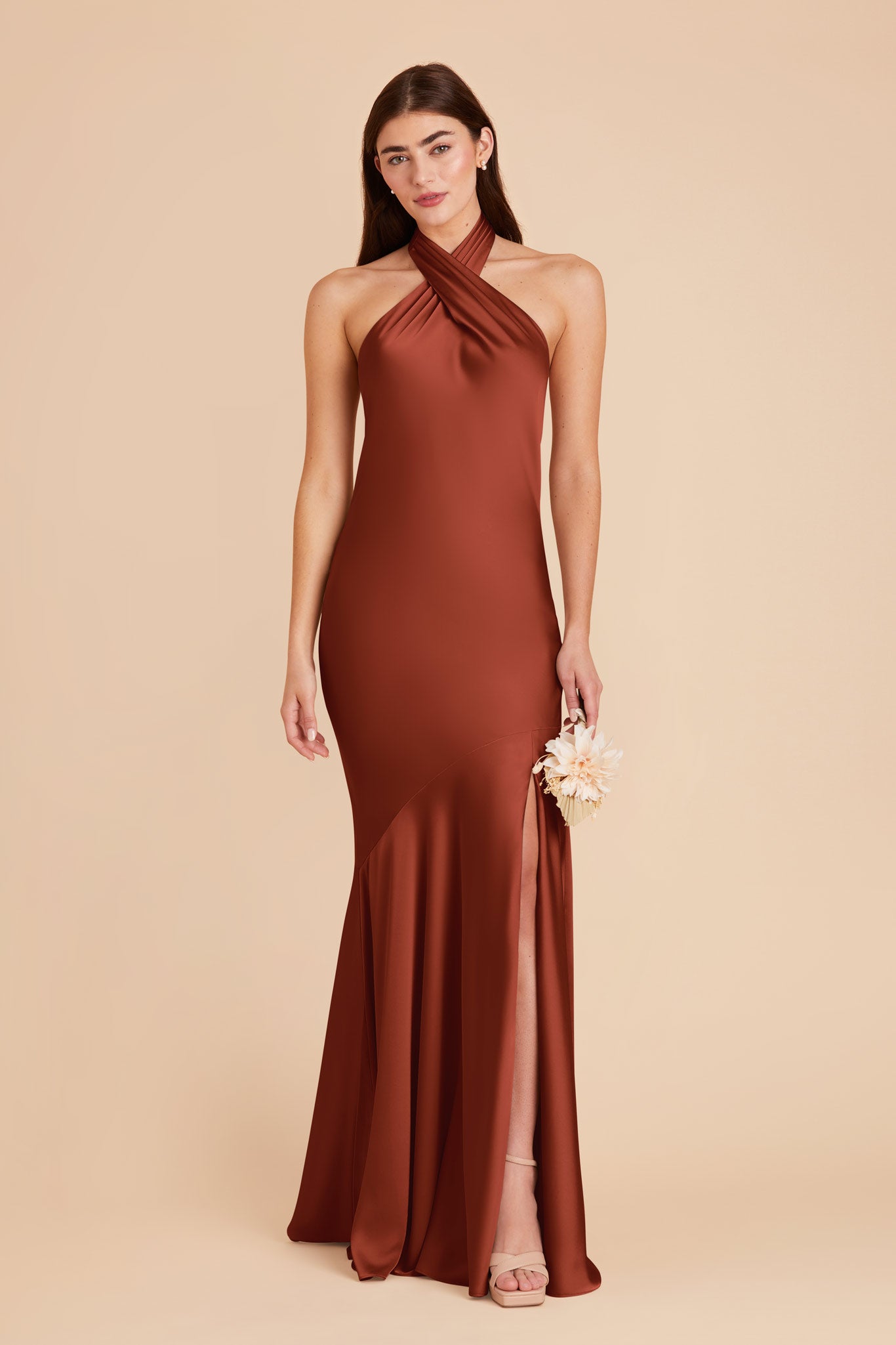 Auburn Stephanie Matte Satin Dress by Birdy Grey