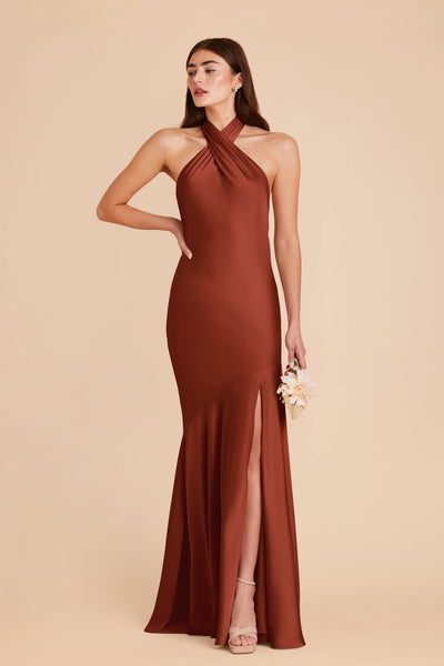 Auburn Stephanie Matte Satin Dress by Birdy Grey