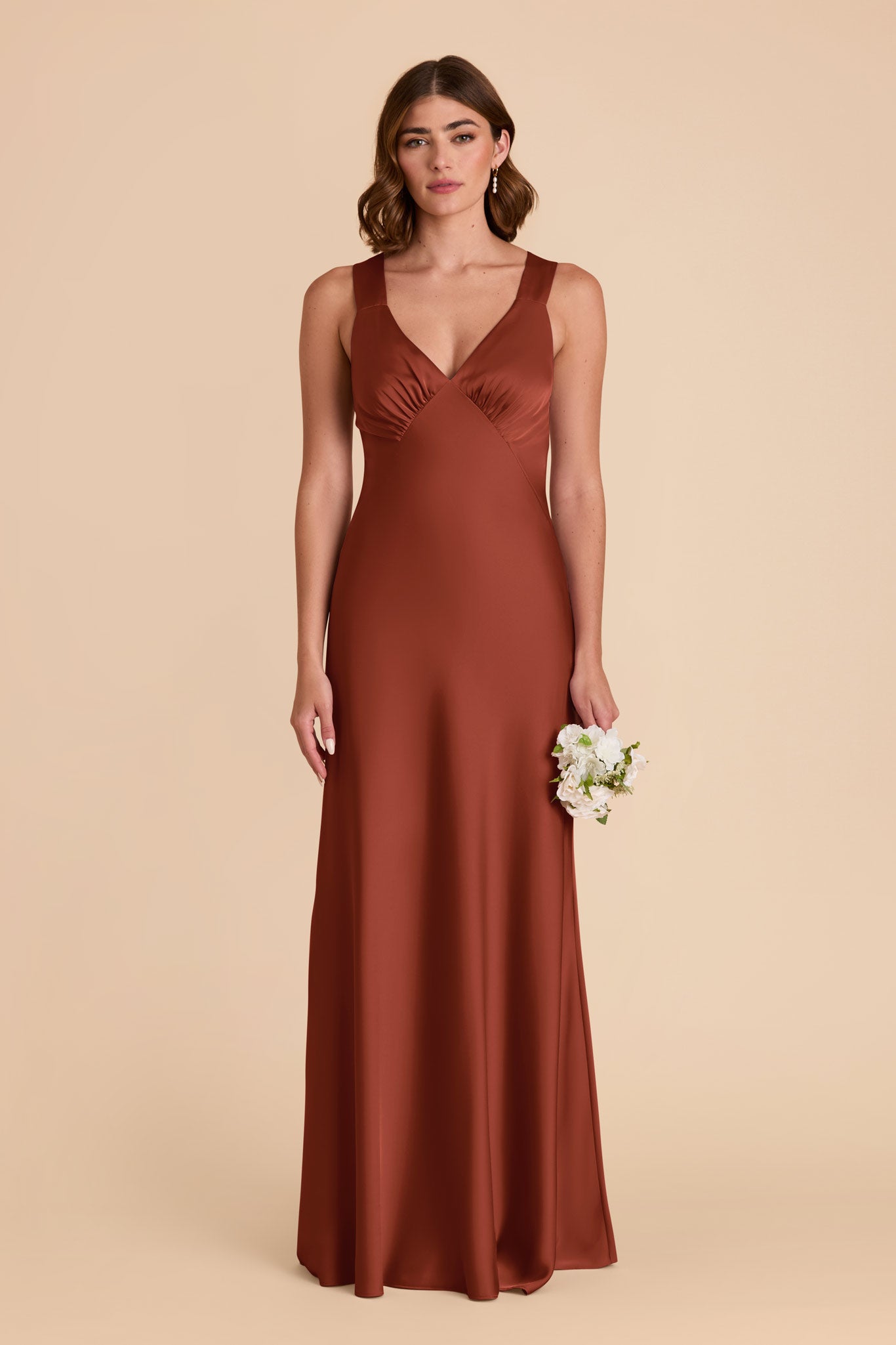 Auburn Veronica Matte Satin Dress by Birdy Grey