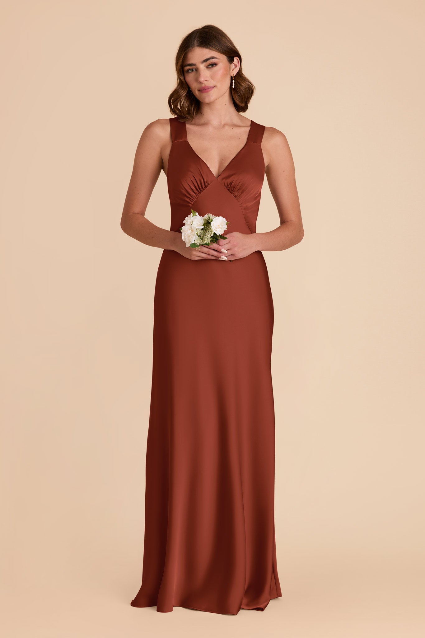 Auburn Veronica Matte Satin Dress by Birdy Grey