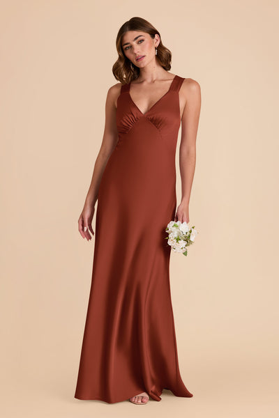 Auburn Veronica Matte Satin Dress by Birdy Grey