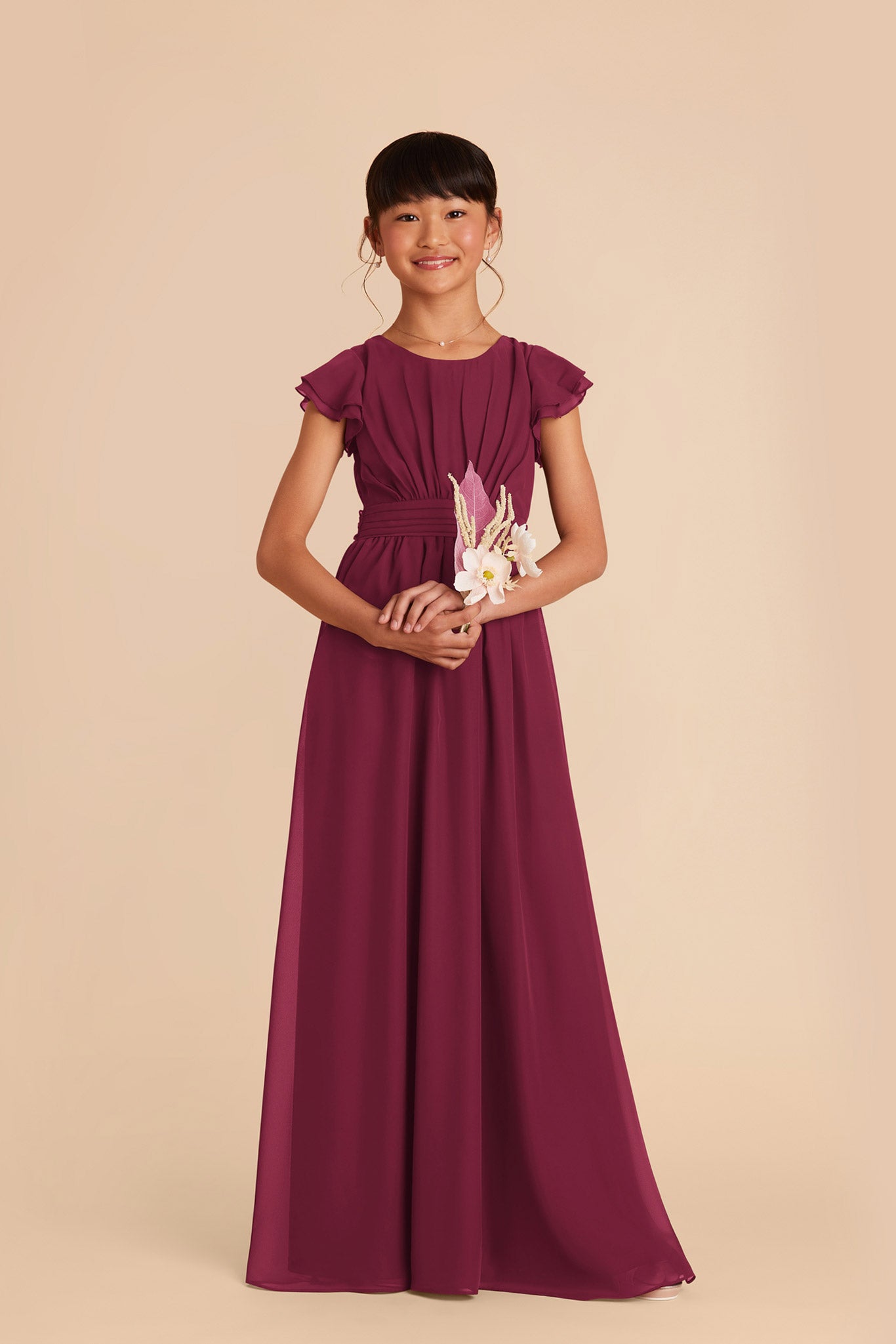 Berry Bridesmaid Dress Chiffon Size Large Birdy Grey Celine Junior