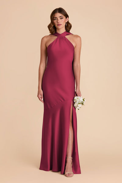 Berry Eileen Matte Satin Dress by Birdy Grey