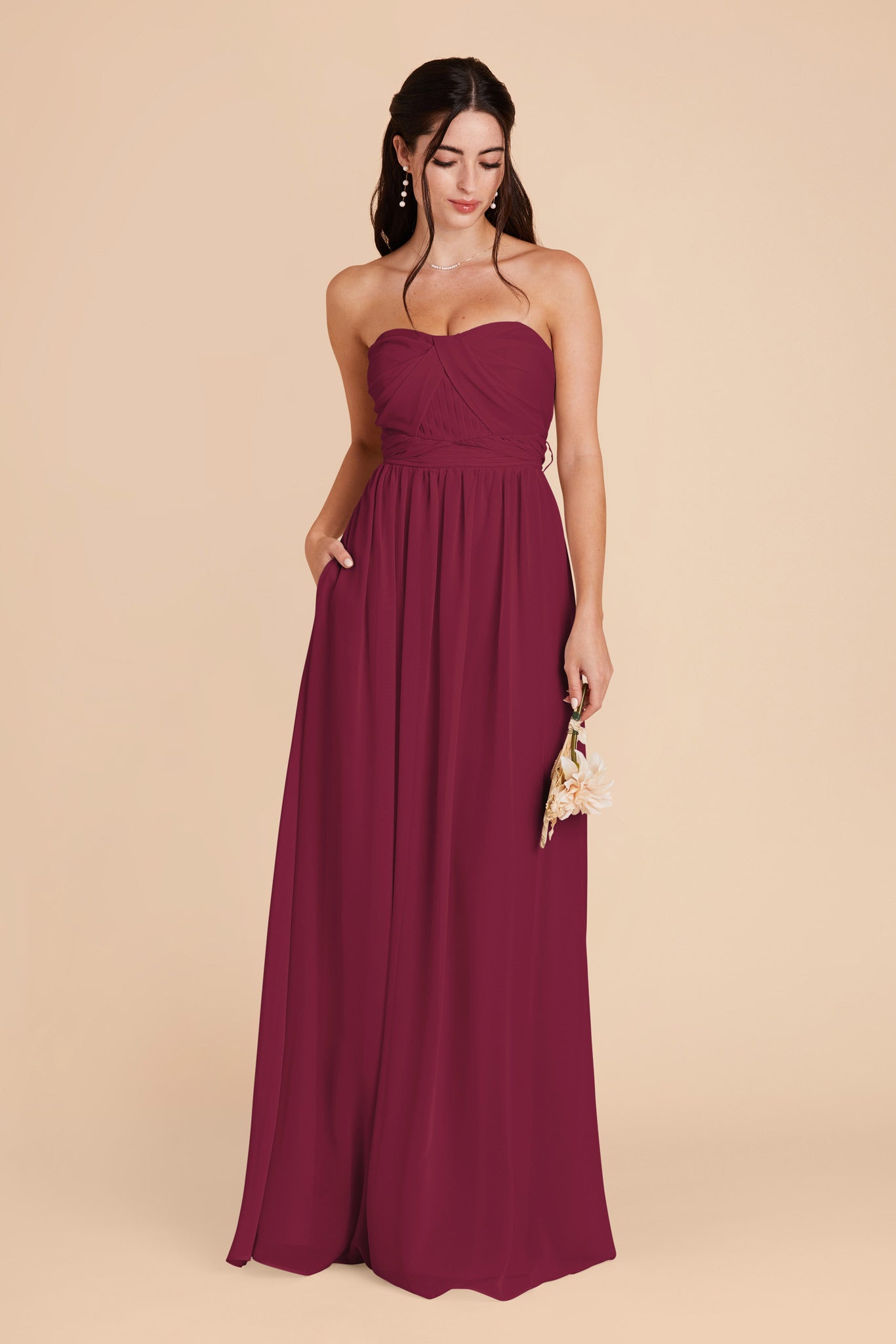 Berry Grace Convertible Chiffon Dress by Birdy Grey