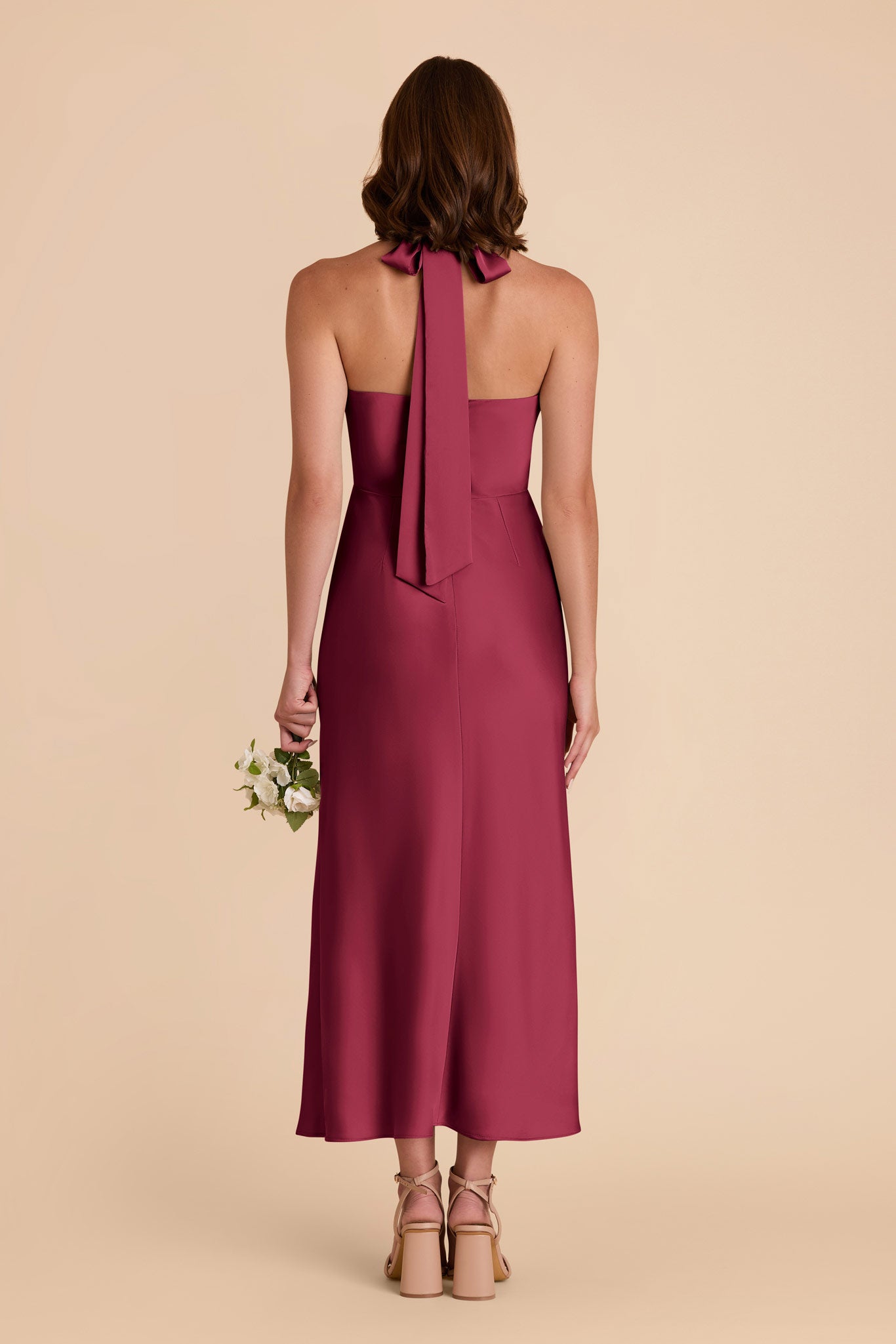 Berry Monique Matte Satin Dress by Birdy Grey