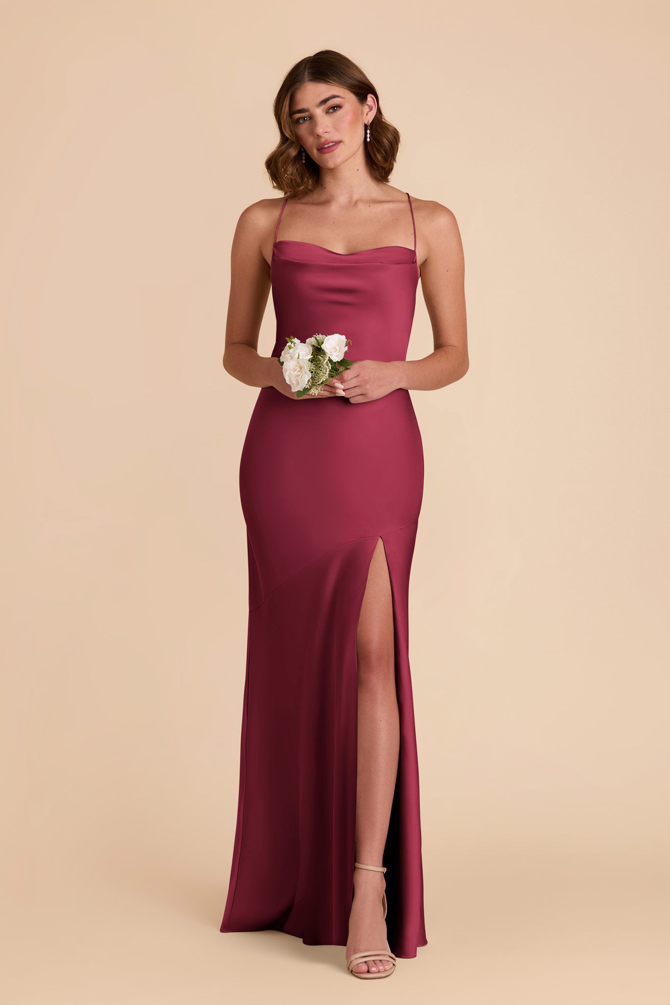 Berry Olivia Matte Satin Dress by Birdy Grey