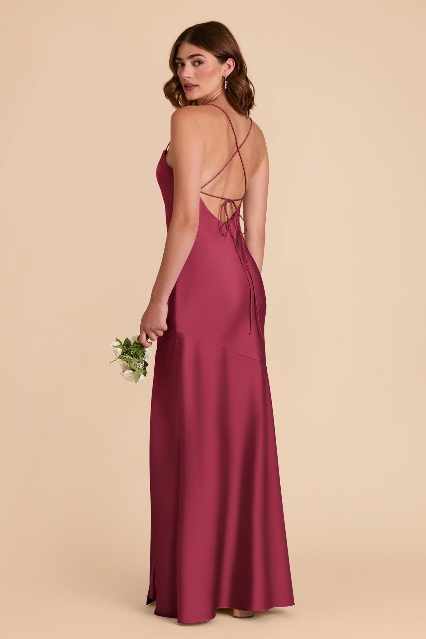 Berry Olivia Matte Satin Dress by Birdy Grey