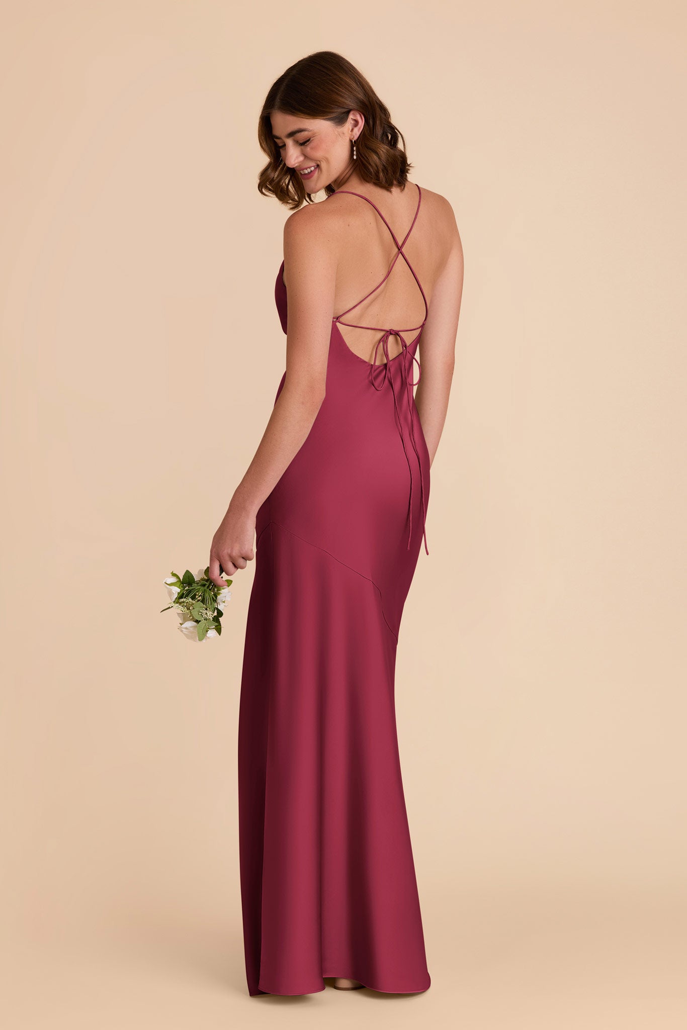 Berry Olivia Matte Satin Dress by Birdy Grey