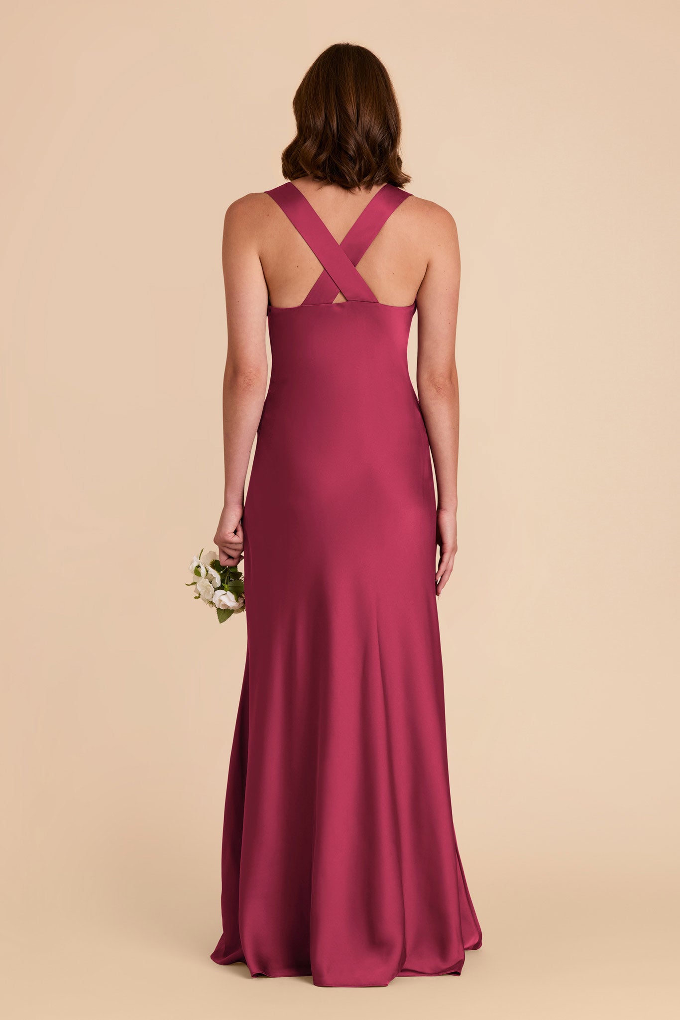 Berry Veronica Matte Satin Dress by Birdy Grey