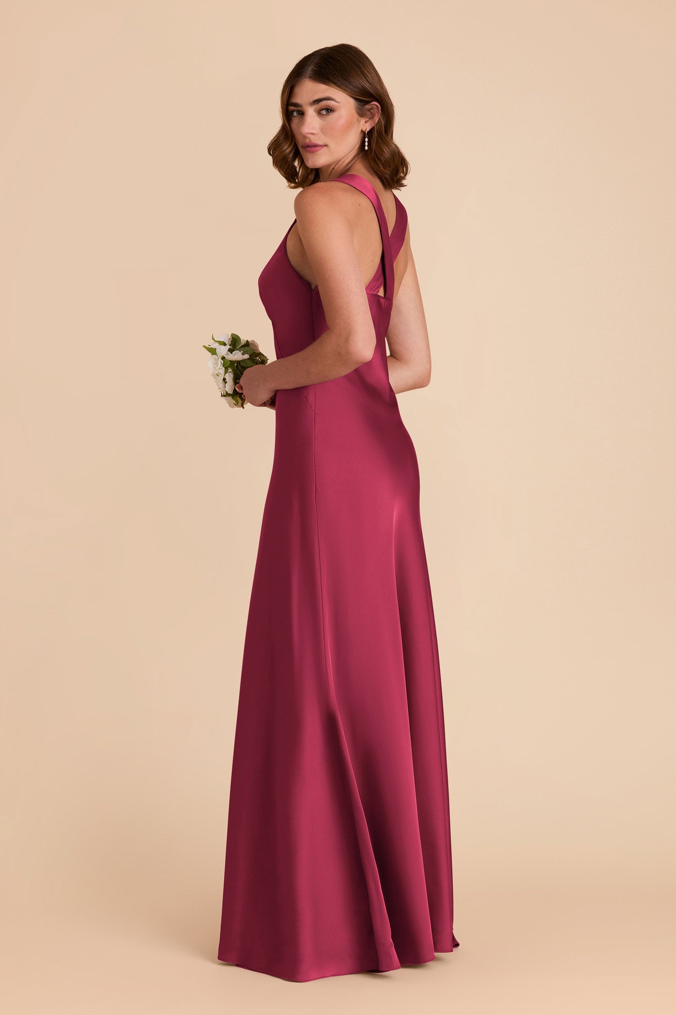 Berry Veronica Matte Satin Dress by Birdy Grey