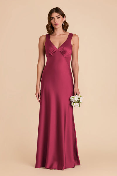 Berry Veronica Matte Satin Dress by Birdy Grey