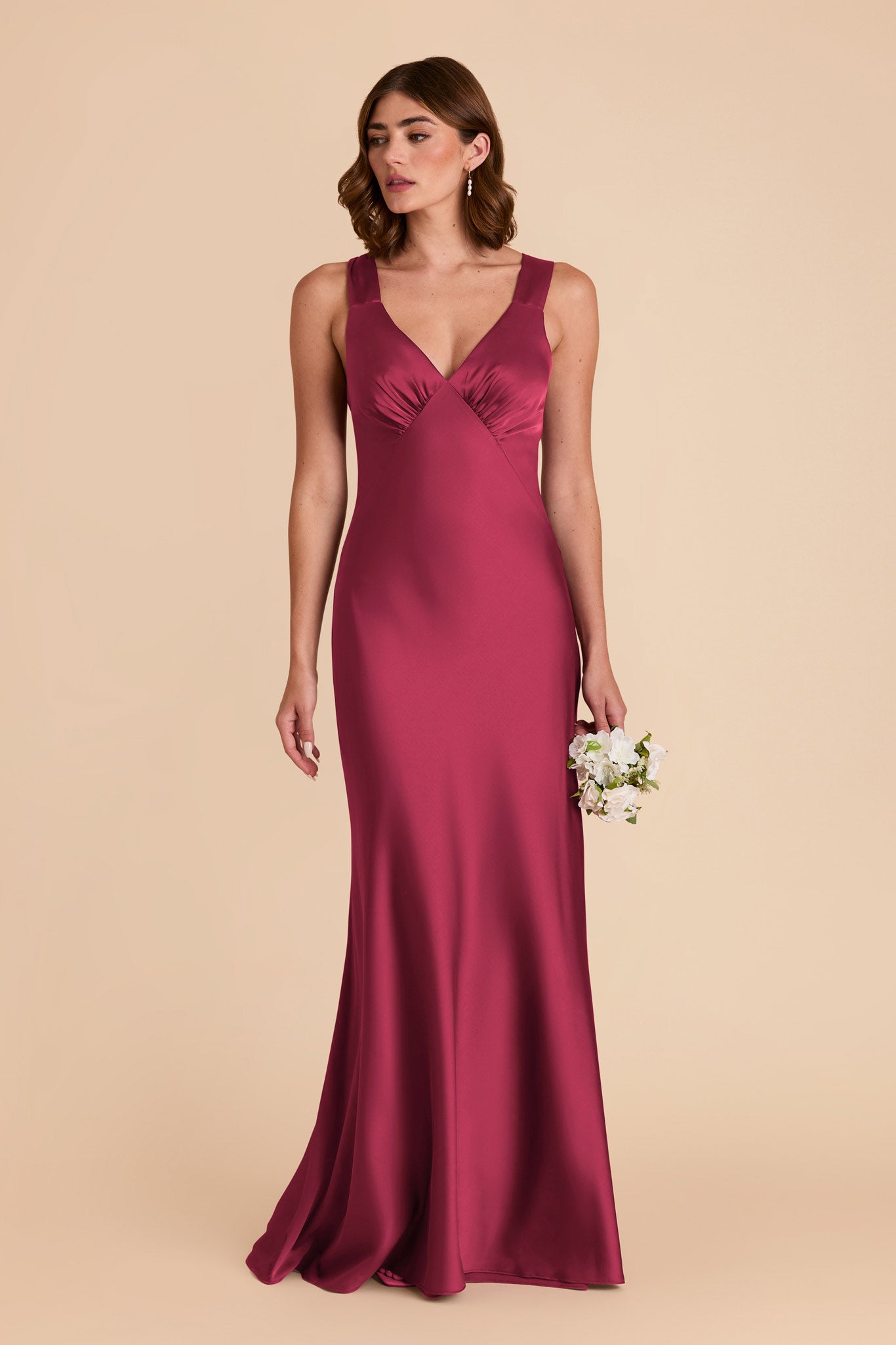 Berry Veronica Matte Satin Dress by Birdy Grey