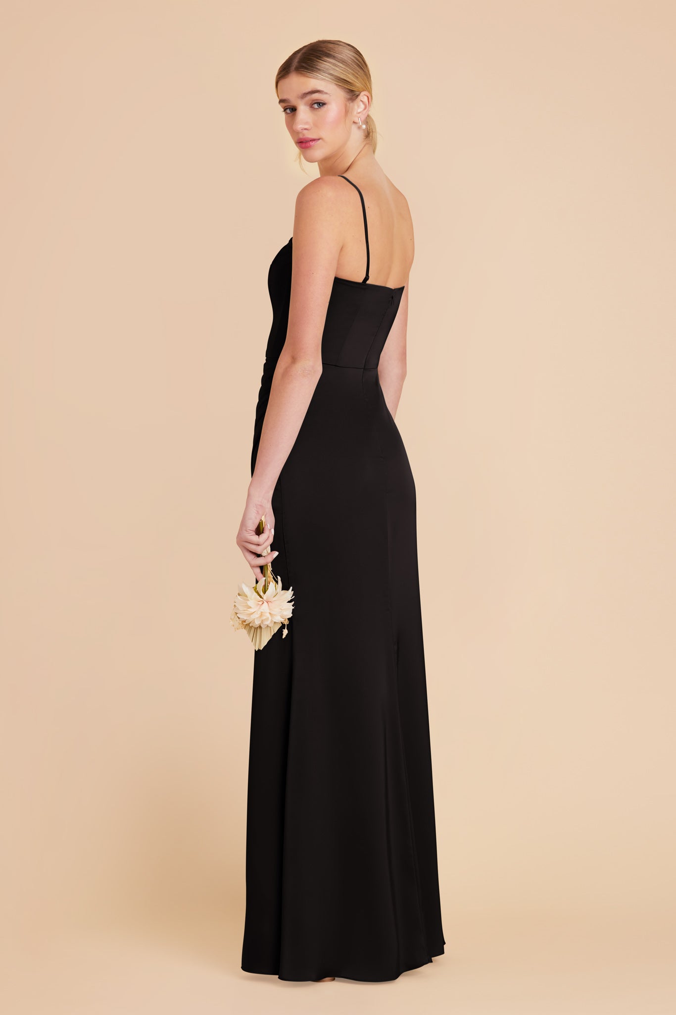 Black Anne Matte Satin Dress by Birdy Grey