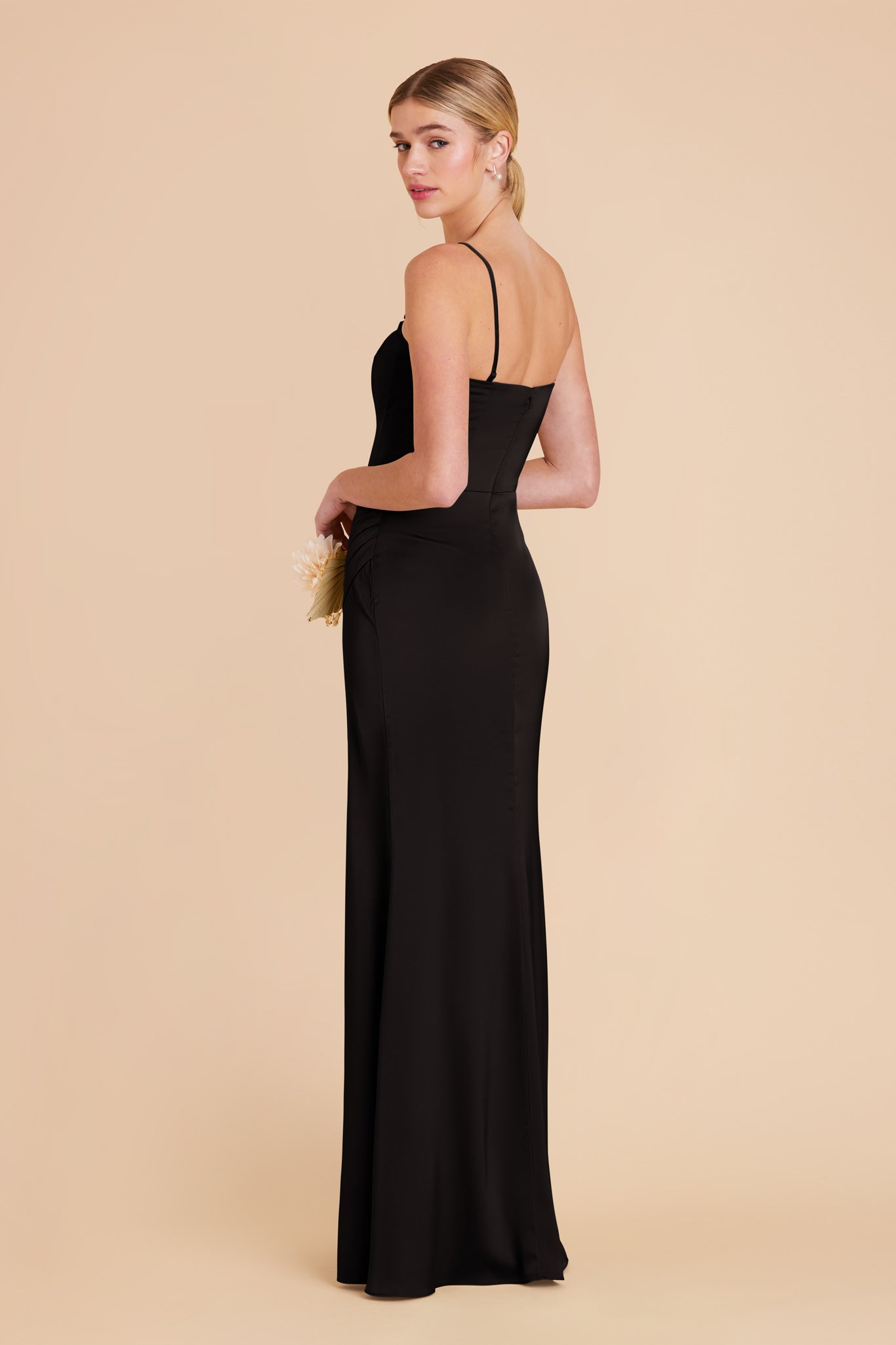 Black Anne Matte Satin Dress by Birdy Grey